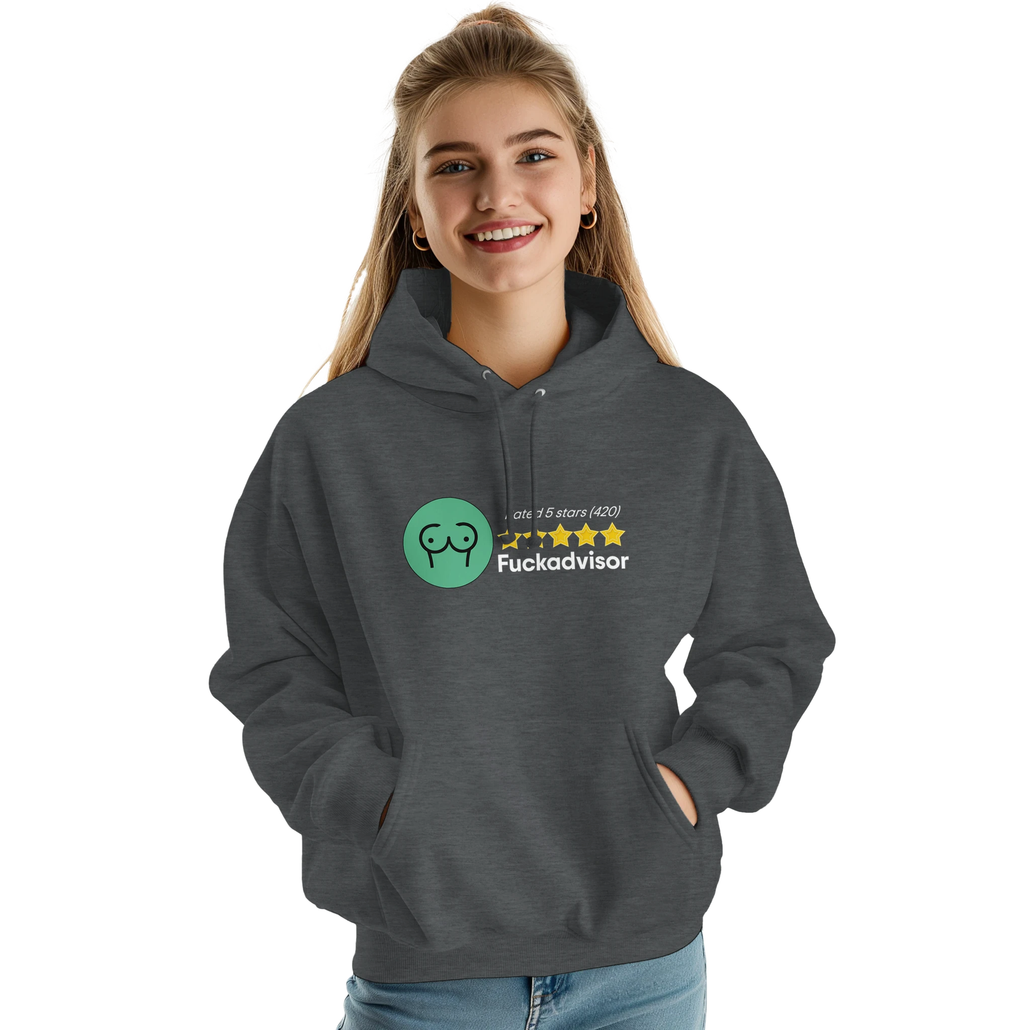 RATED 5 STARS ON FUCKADVISOR 420 EDITION NOVELTY ADULT HOODIE GREY 4