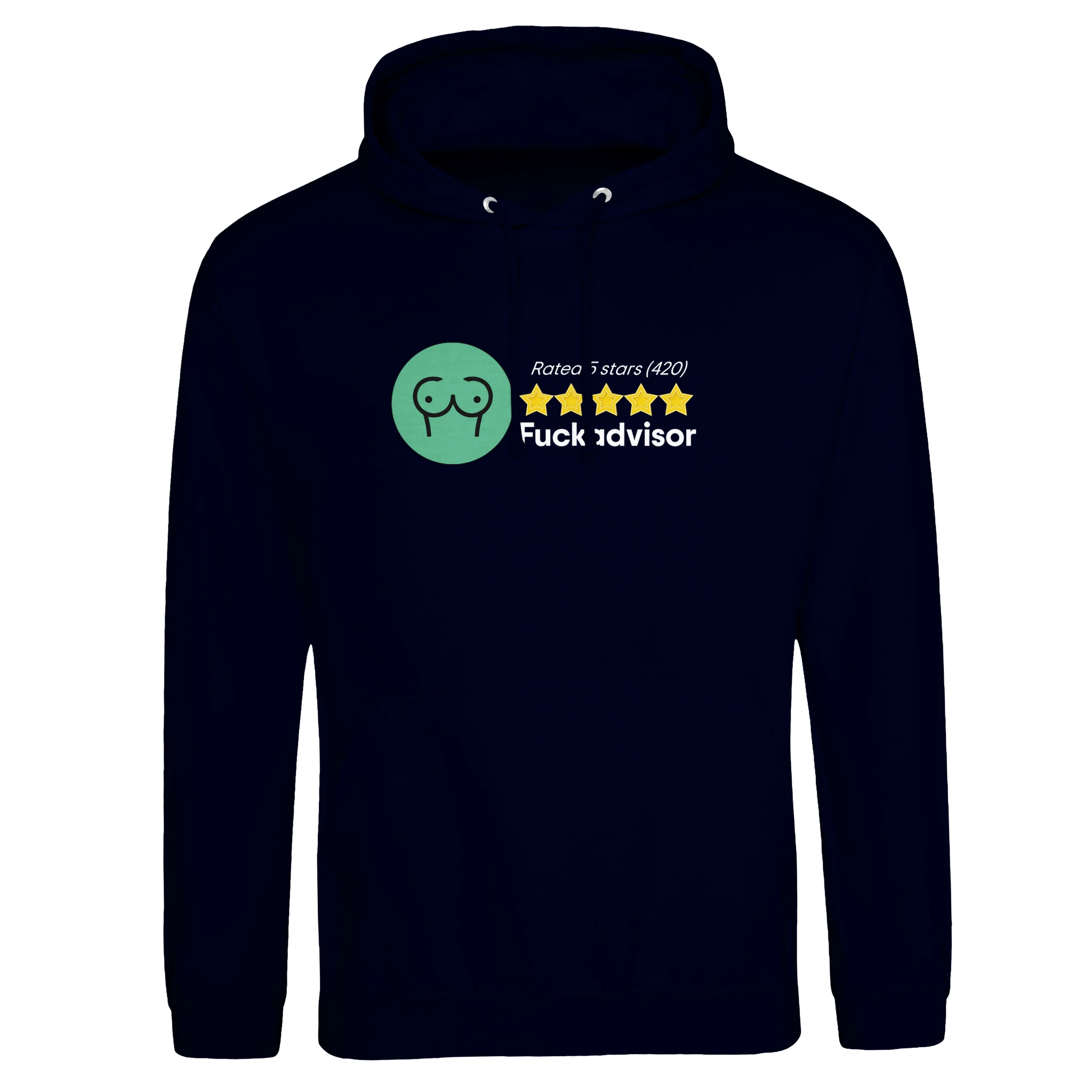 RATED 5 STARS ON FUCKADVISOR 420 EDITION NOVELTY ADULT HOODIE NAVY