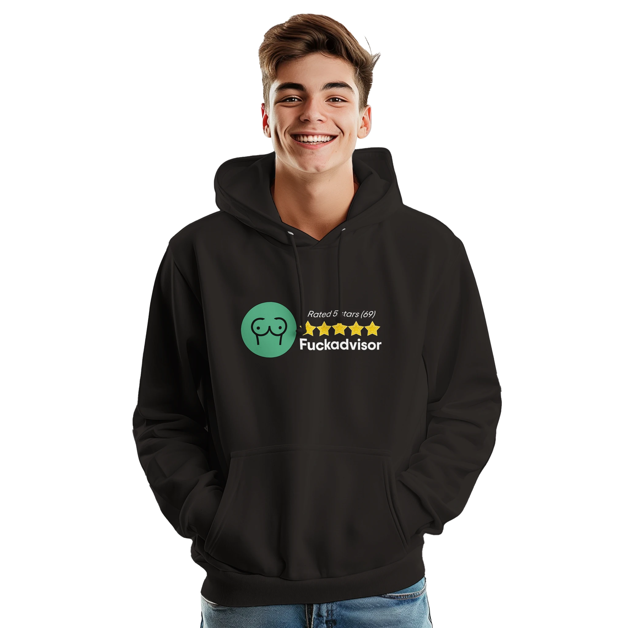 RATED 5 STARS ON FUCKADVISOR 69 EDITIION ADULT HOODIE NOVELTY BLACK