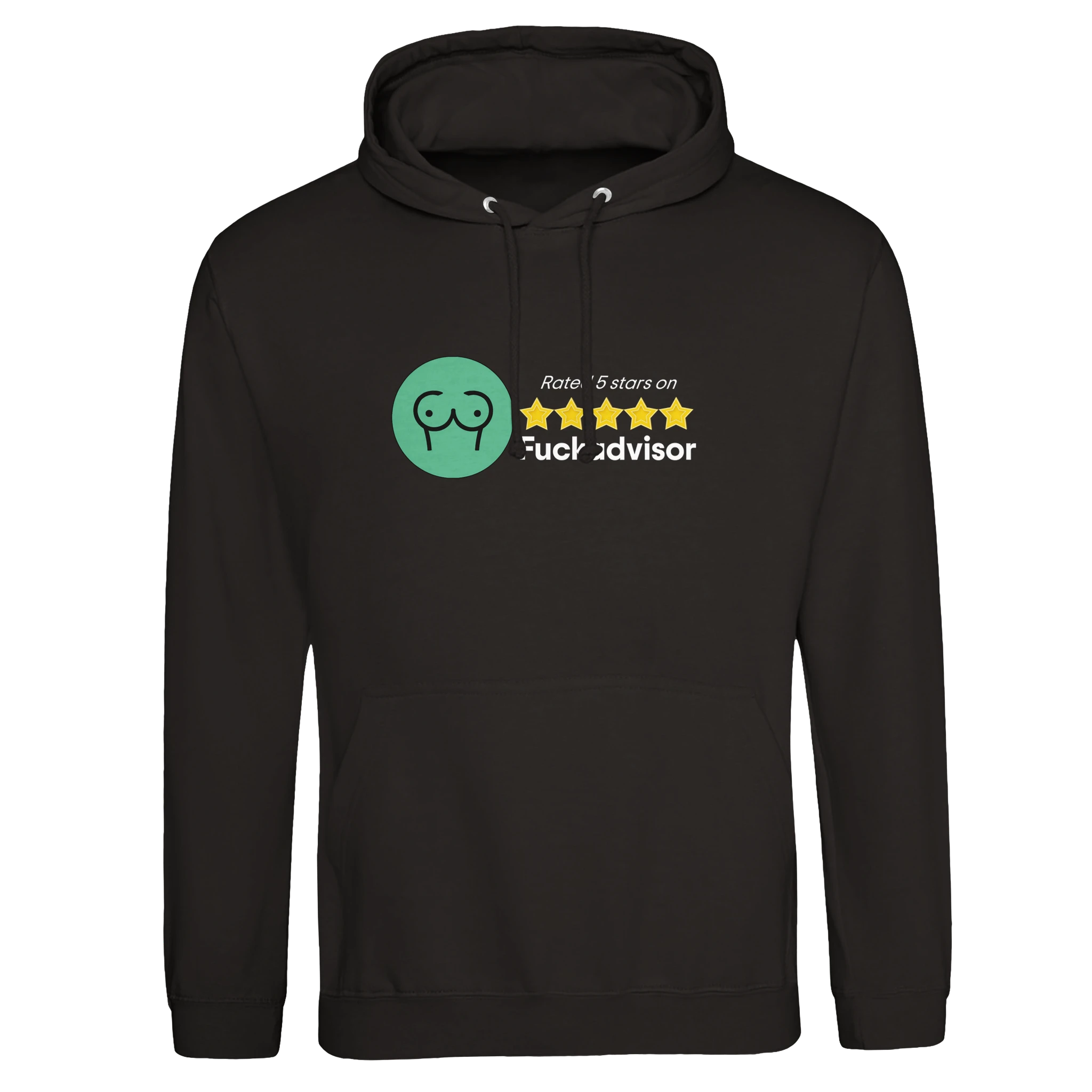 RATED 5 STARS ON FUCKADVISOR ADULT HOODIE NOVELTY BLACK