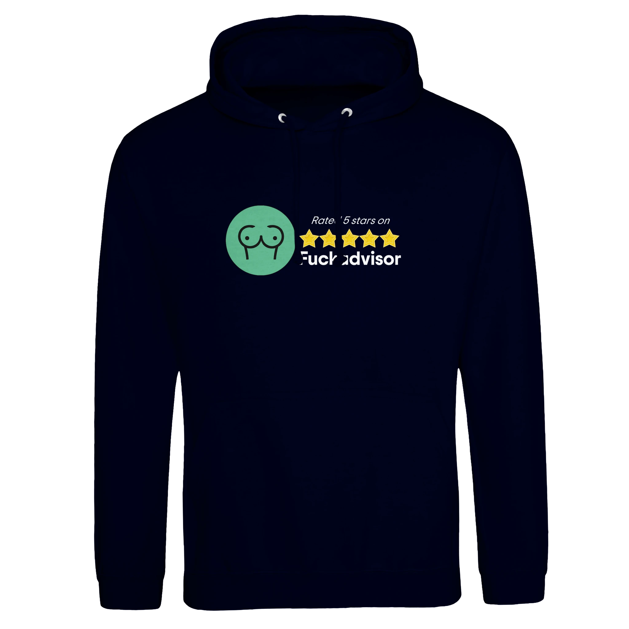 RATED 5 STARS ON FUCKADVISOR ADULT HOODIE NOVELTY NAVY BLUE