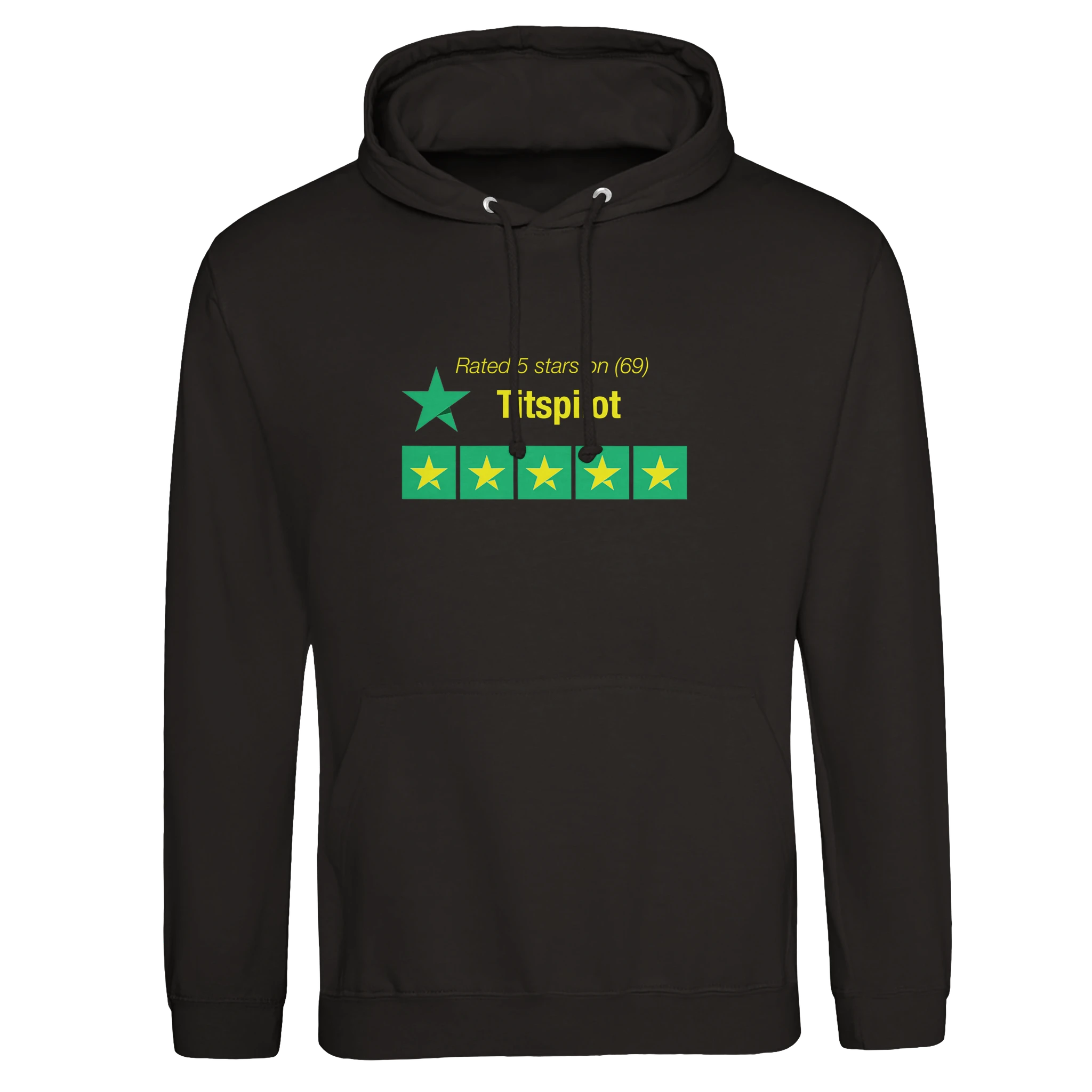 RATED 5 STARS ON TITSPILOT 69 EDITION ADULT NOVELTY HOODIE BLACK