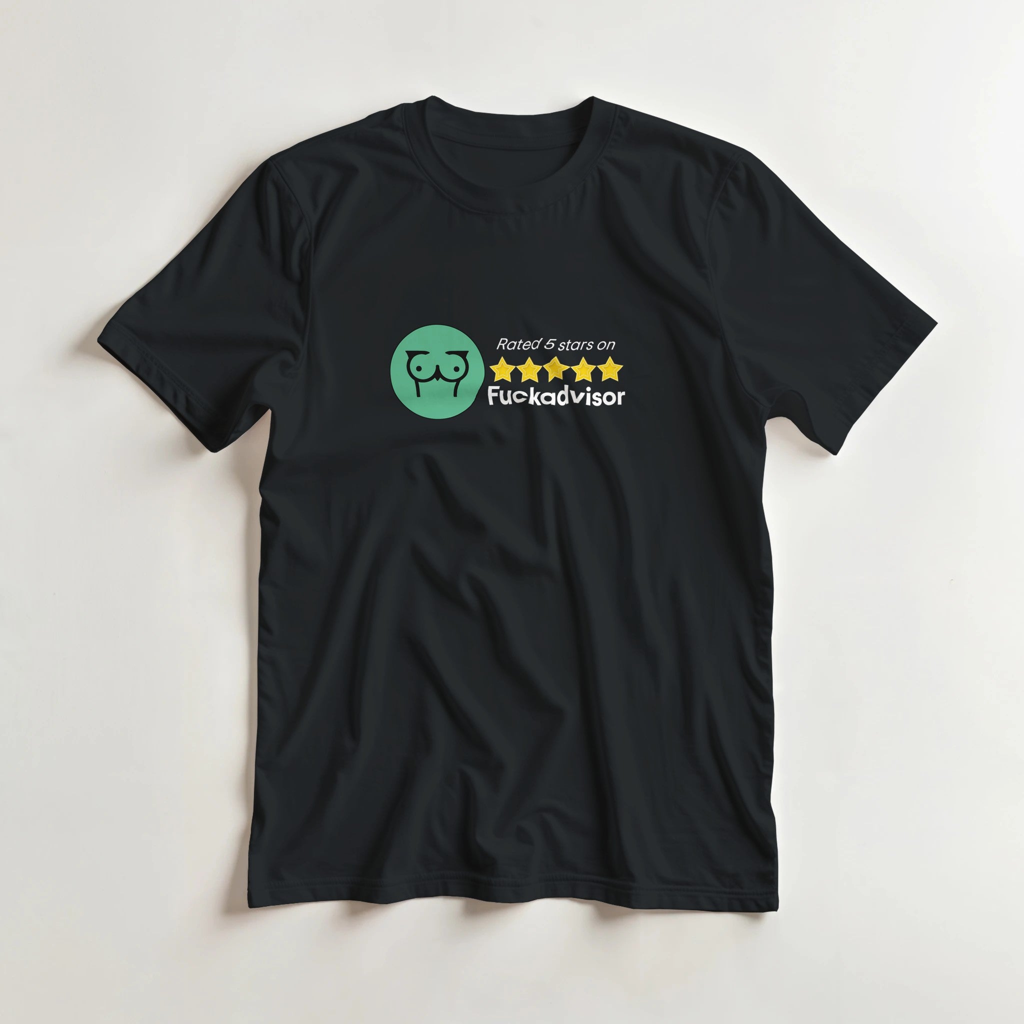 Rated 5 Stars On Fuckadvisor adult novelty tshirt sex black
