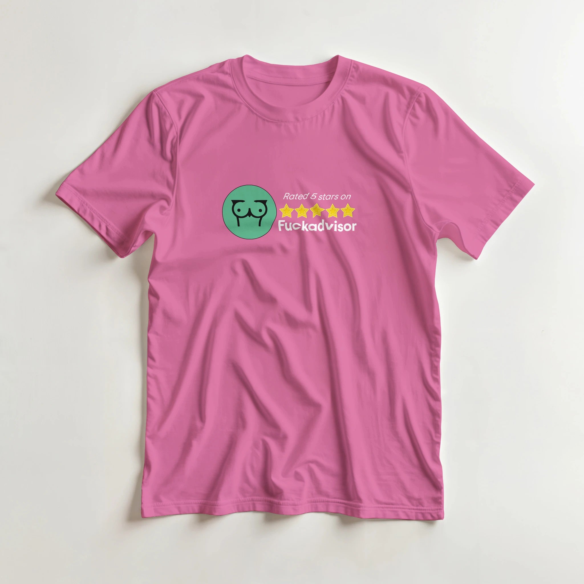 Rated 5 Stars On Fuckadvisor adult novelty tshirt sex pink 3