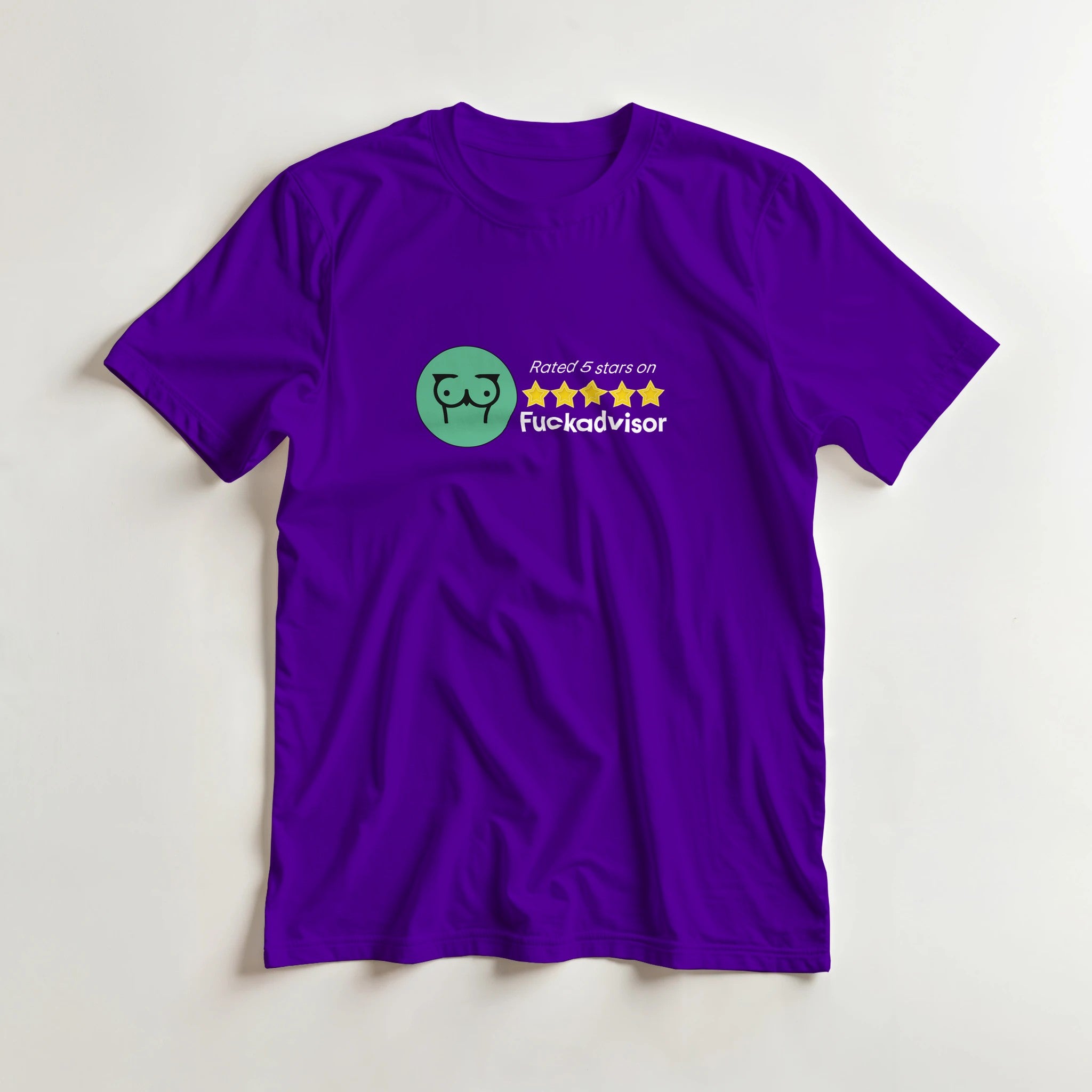 Rated 5 Stars On Fuckadvisor adult novelty tshirt sex purple
