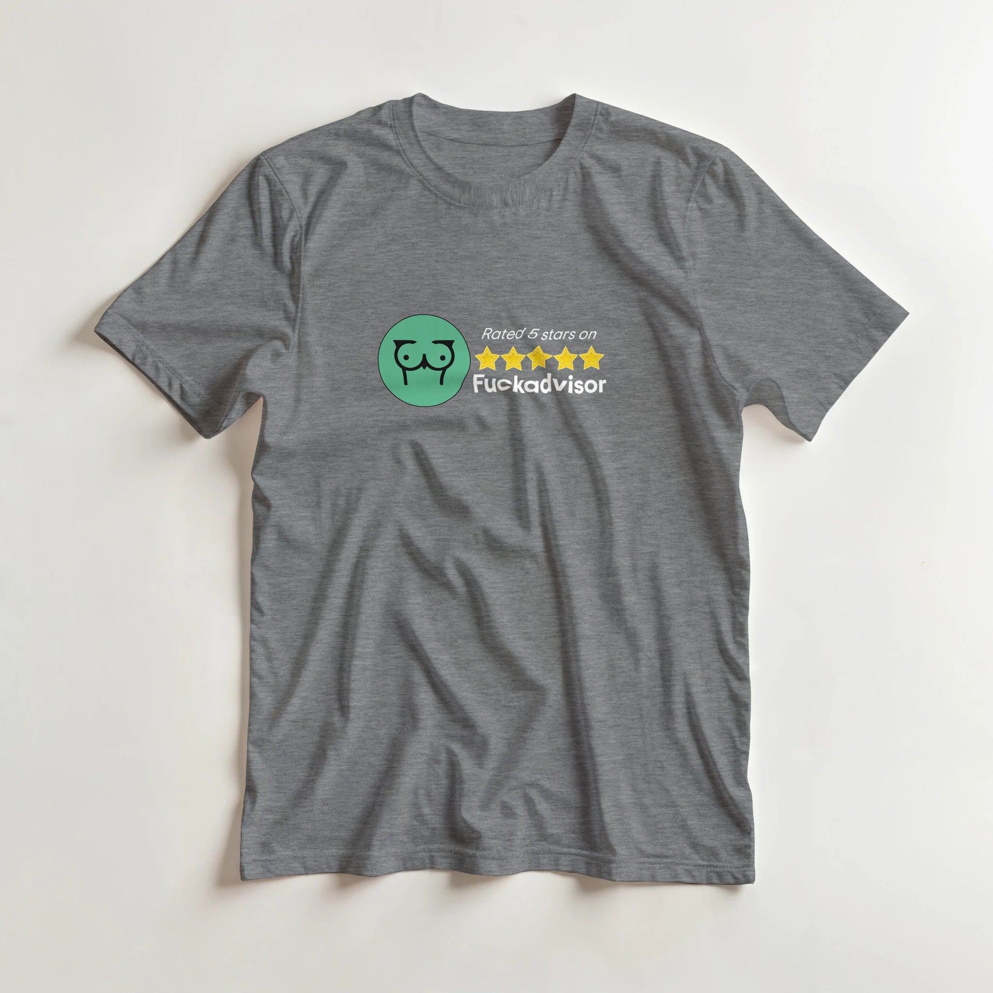 Rated 5 Stars On Fuckadvisor adult novelty tshirt sex sport grey