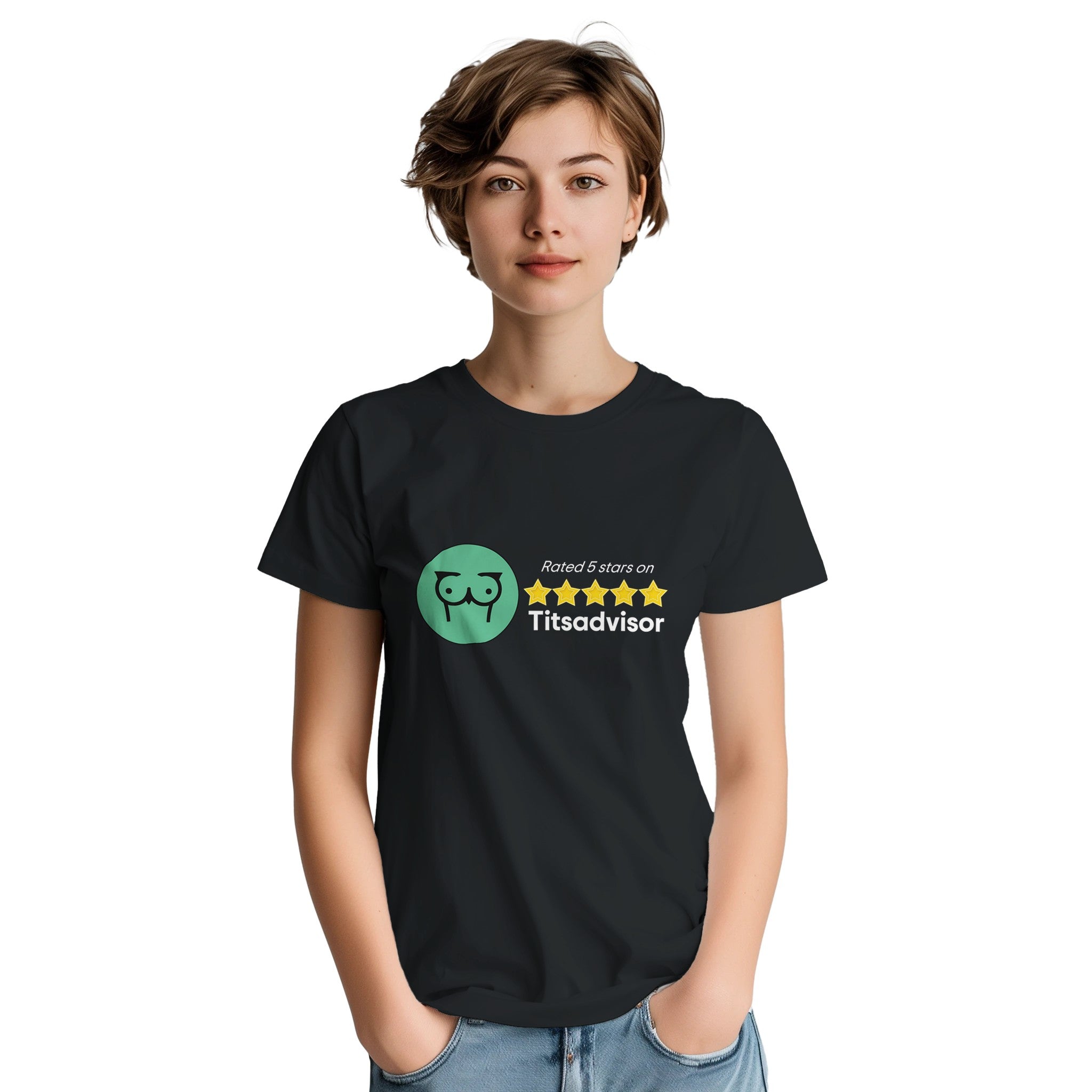 Rated 5 Stars on Titsadvisor adult novelty tshirt black