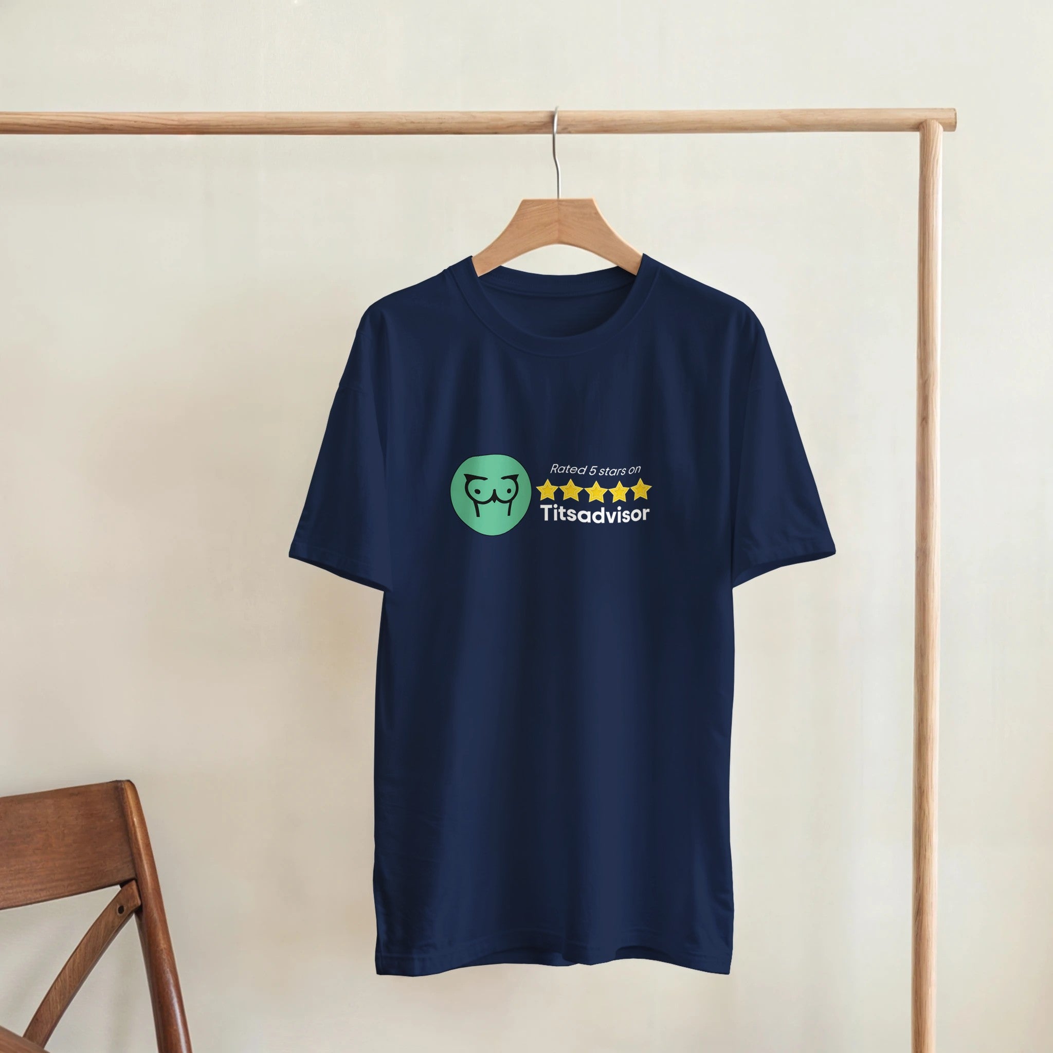 Rated 5 Stars on Titsadvisor adult novelty tshirt navy blue