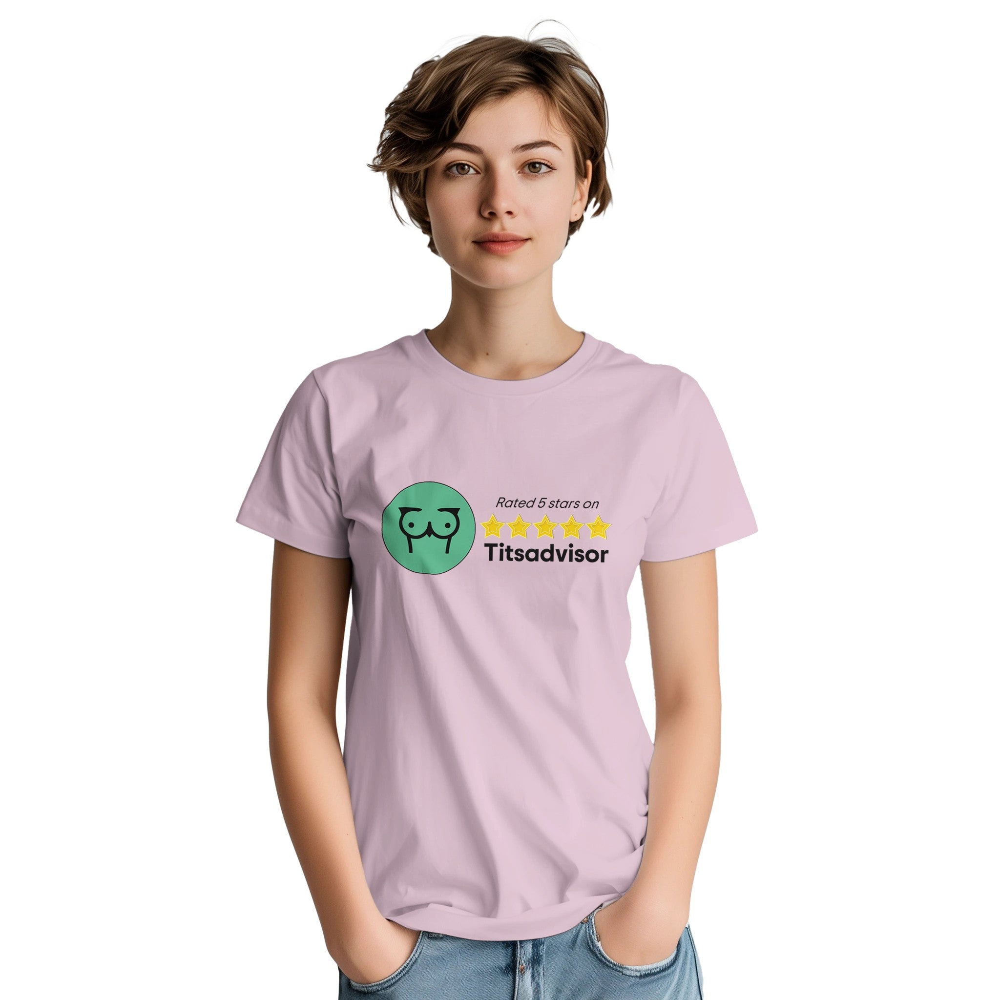 Rated 5 Stars on Titsadvisor adult novelty tshirt pink