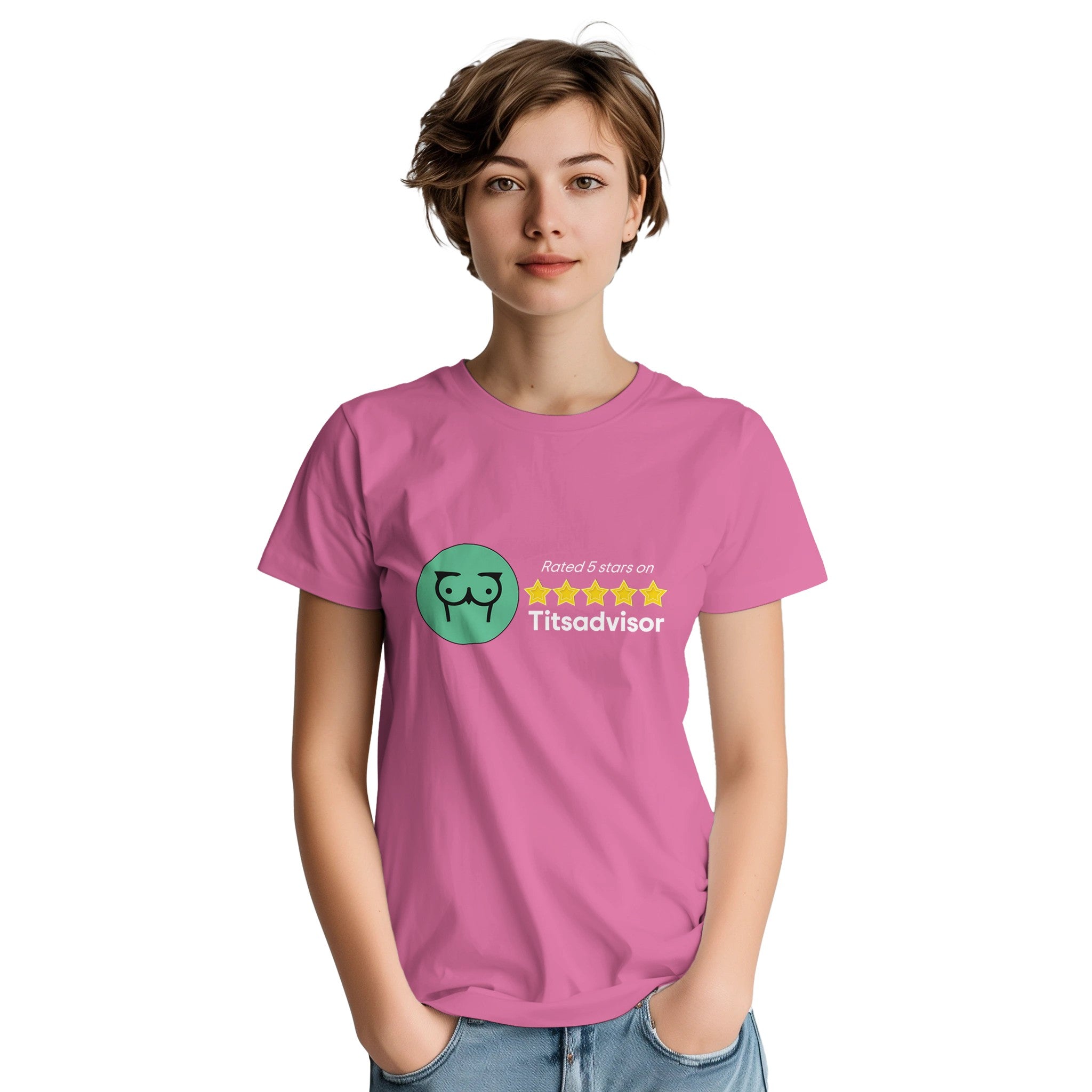 Rated 5 Stars on Titsadvisor adult novelty tshirt pink 3