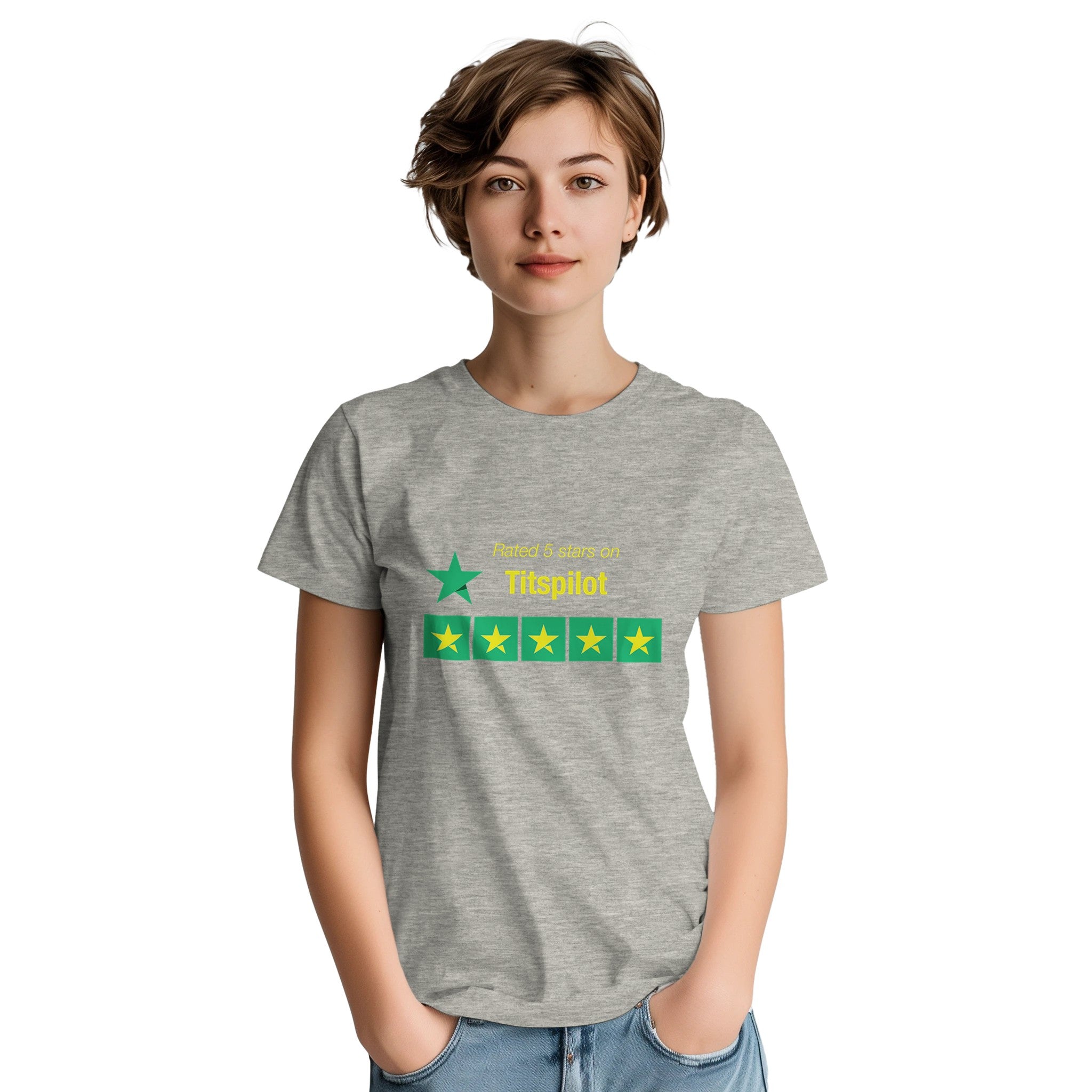 Rated 5 Stars on Titspilot adult novelty tshirt sex reviews light grey