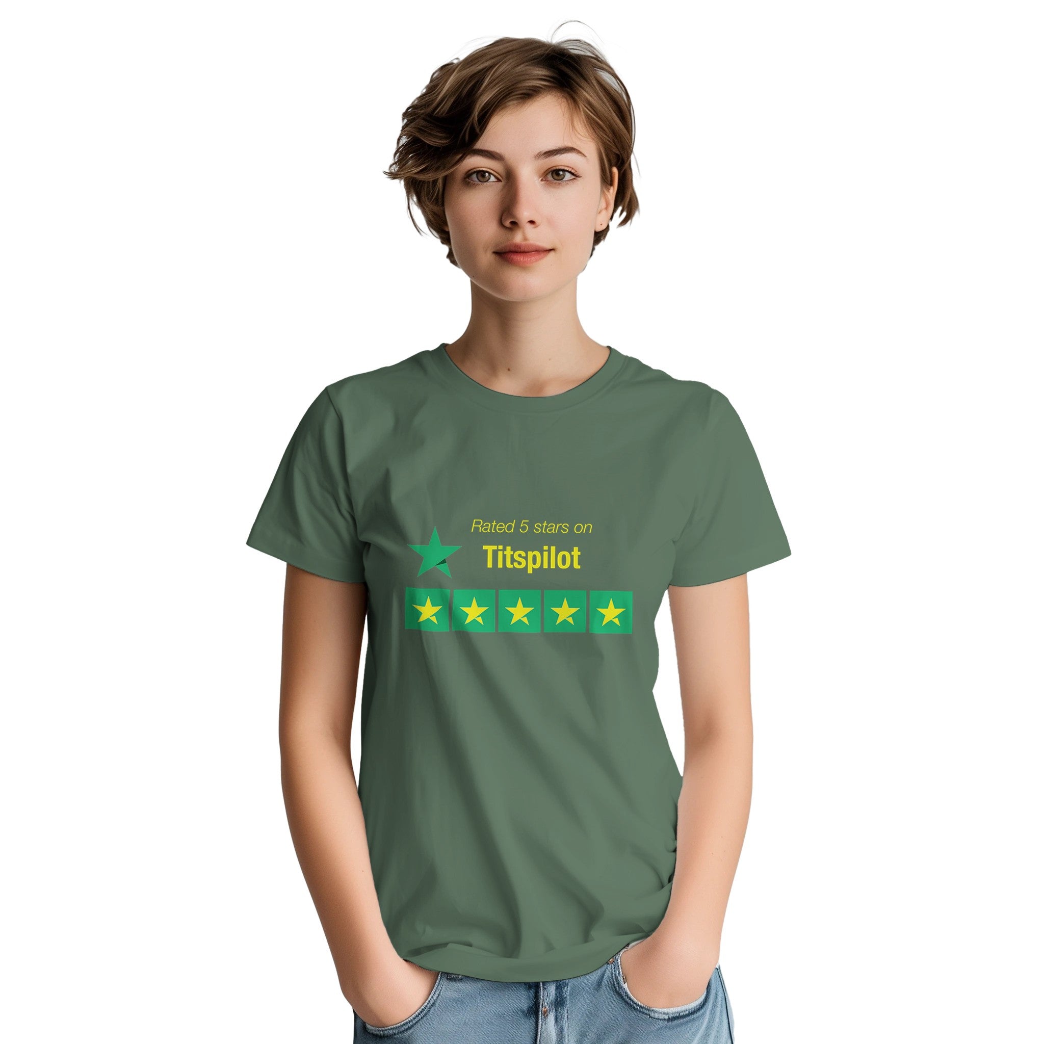 Rated 5 Stars on Titspilot adult novelty tshirt sex reviews military green
