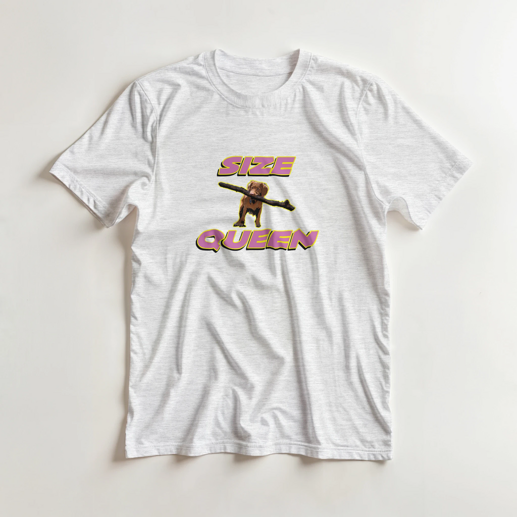 SIZE QUEEN ADULT NOVELTY TSHIRT ASH GREY 4