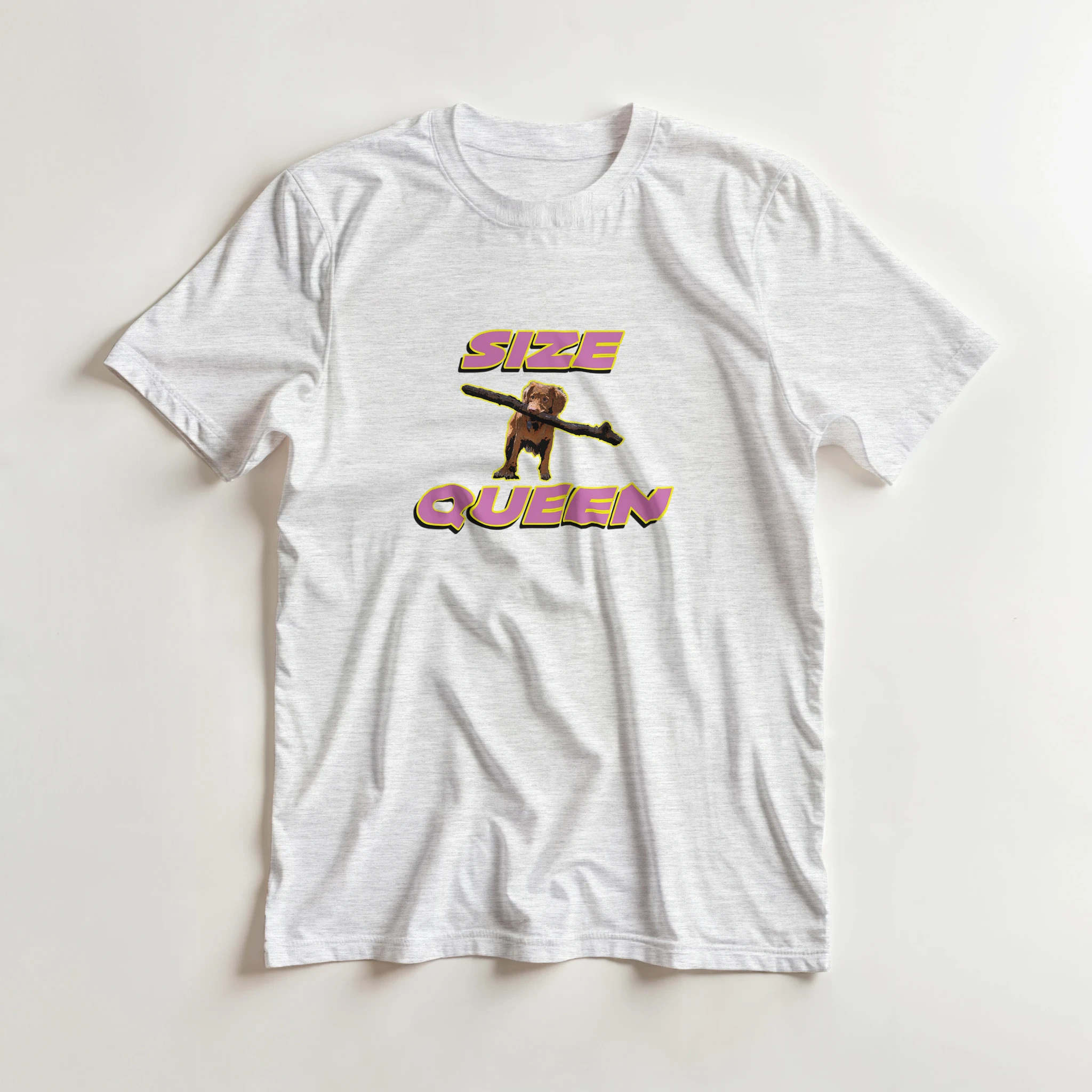 SIZE QUEEN ADULT NOVELTY TSHIRT ASH GREY 4