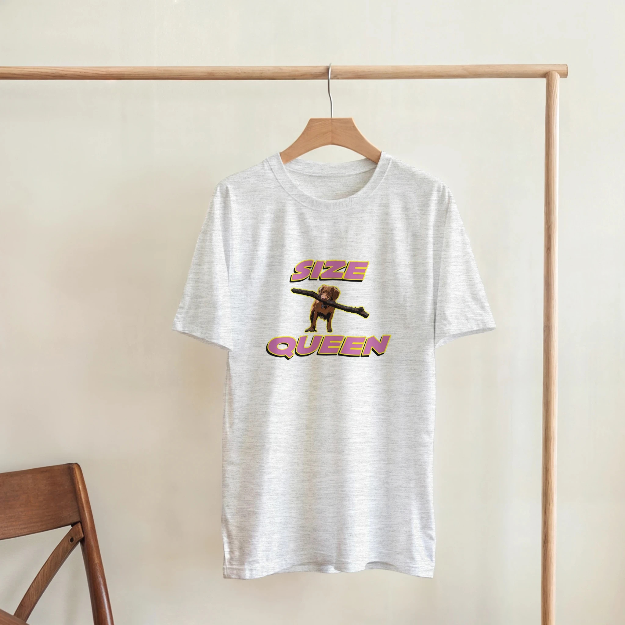 SIZE QUEEN ADULT NOVELTY TSHIRT ASH GREY 5