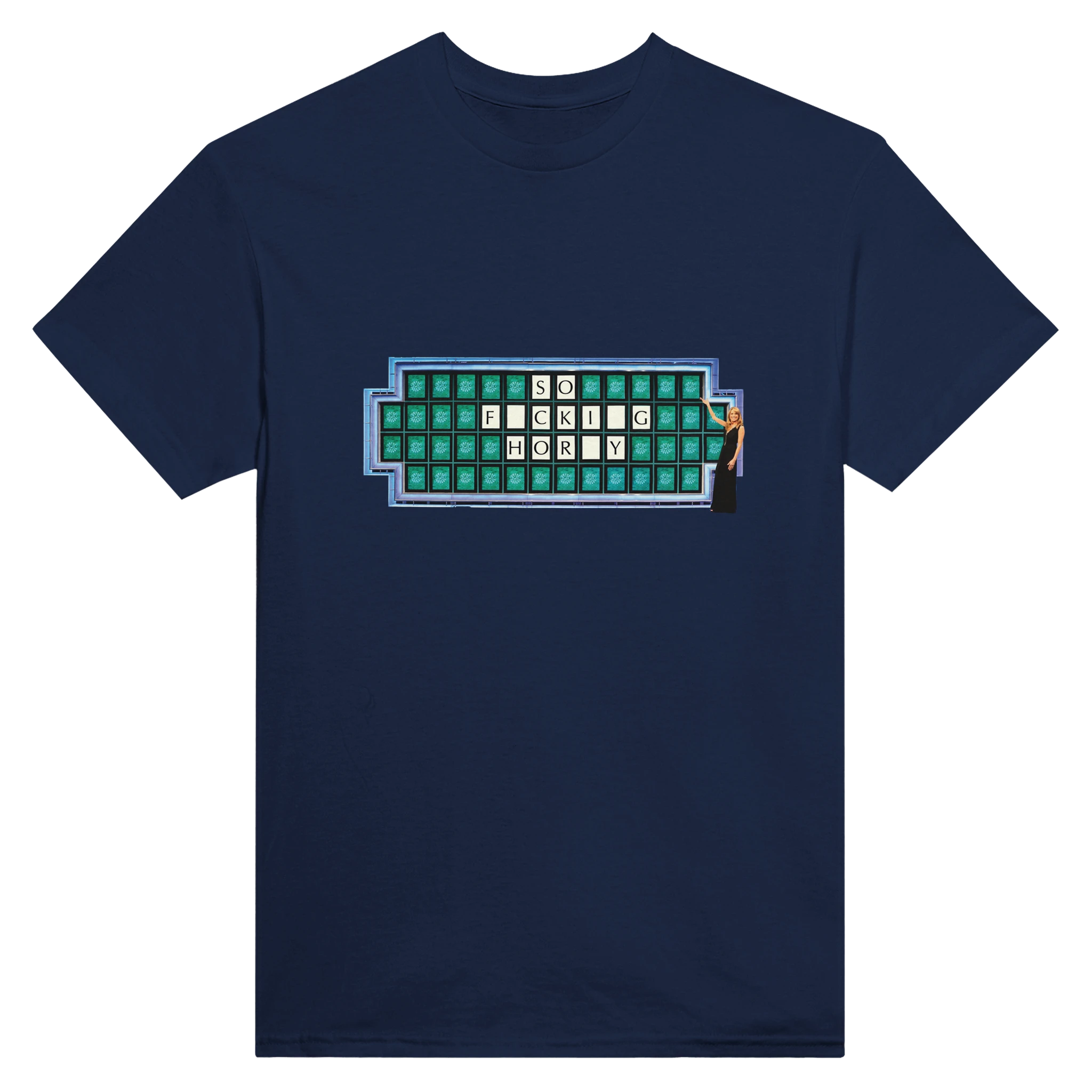 SO FUCKING HORNY ADULT NOVELTY MEME TSHIRT NAVY BLUE
