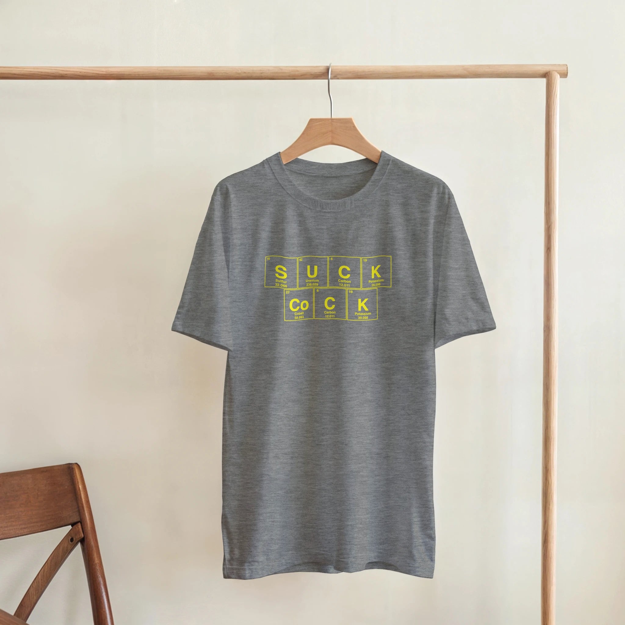 SUCK CoCK periodic table adult novelty tshirt sport grey 3