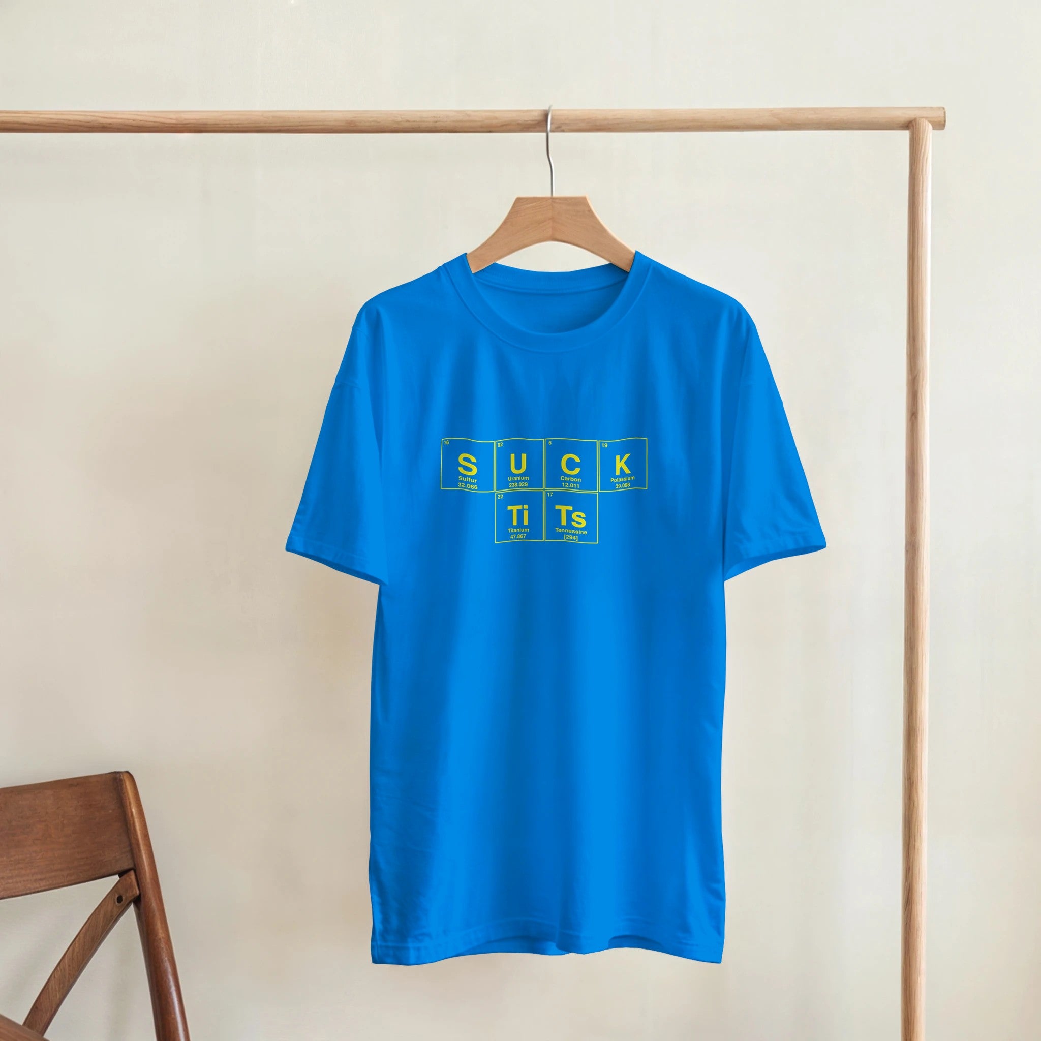 SUCK TiTs periodic table adult novelty tshirt sex royal blue