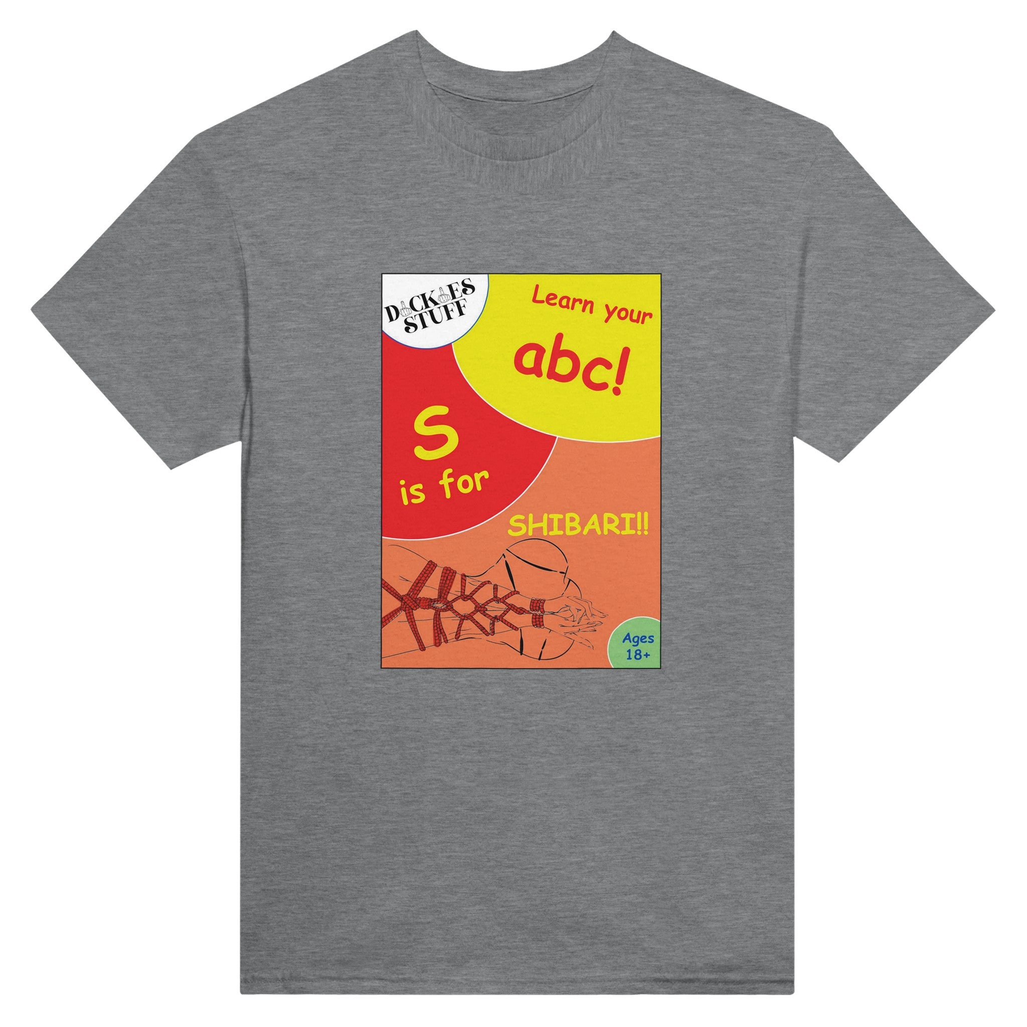 S is for Shibari adult novelty tshirt sex abc dark grey