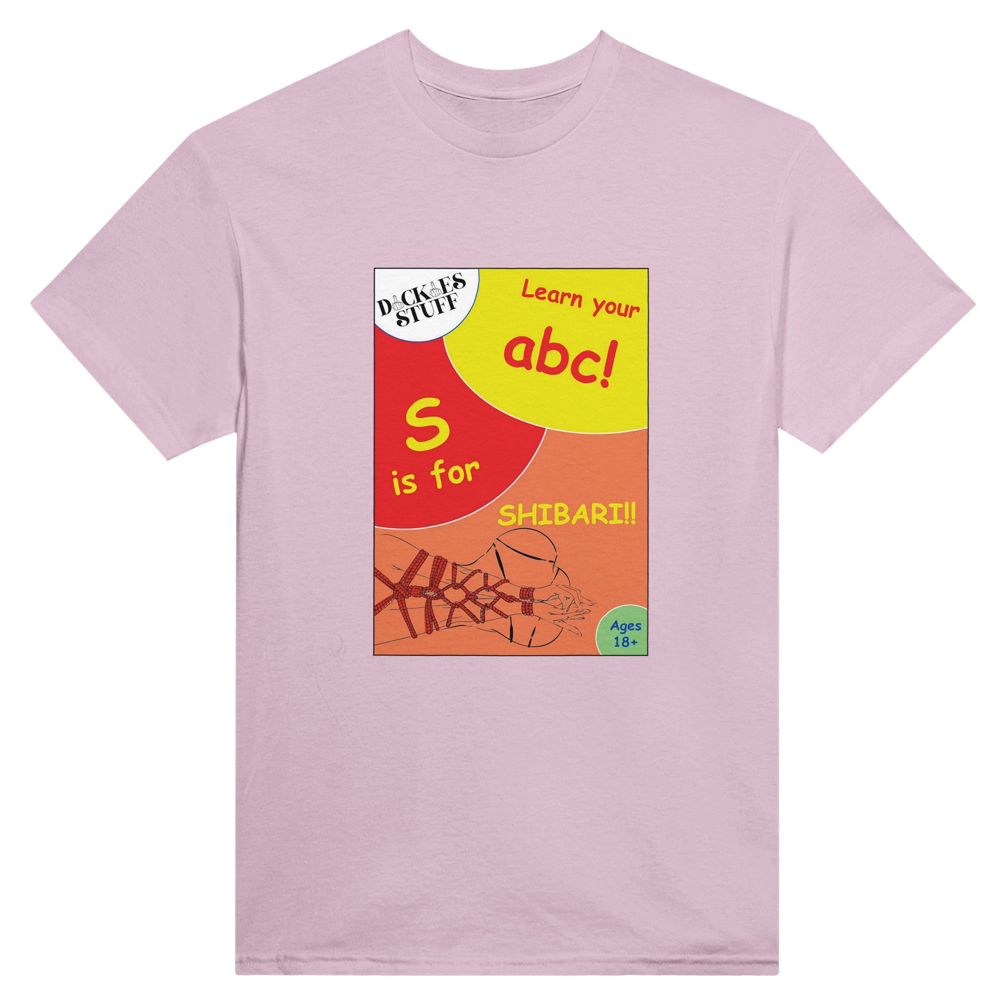 S is for Shibari adult novelty tshirt sex abc pink