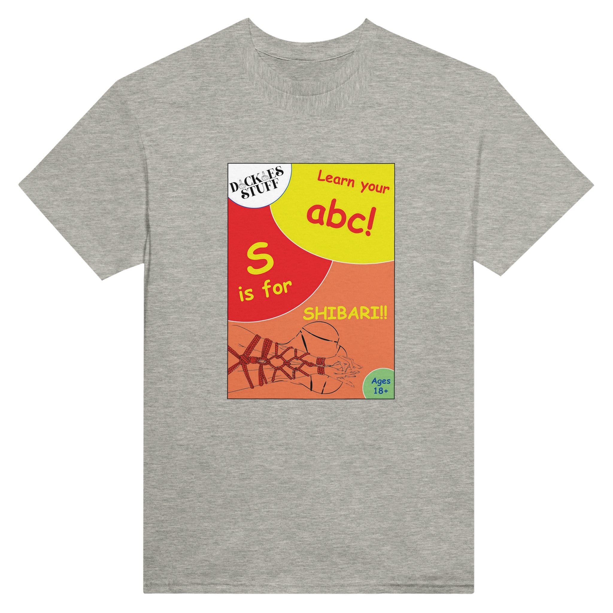 S is for Shibari adult novelty tshirt sex abc sport grey