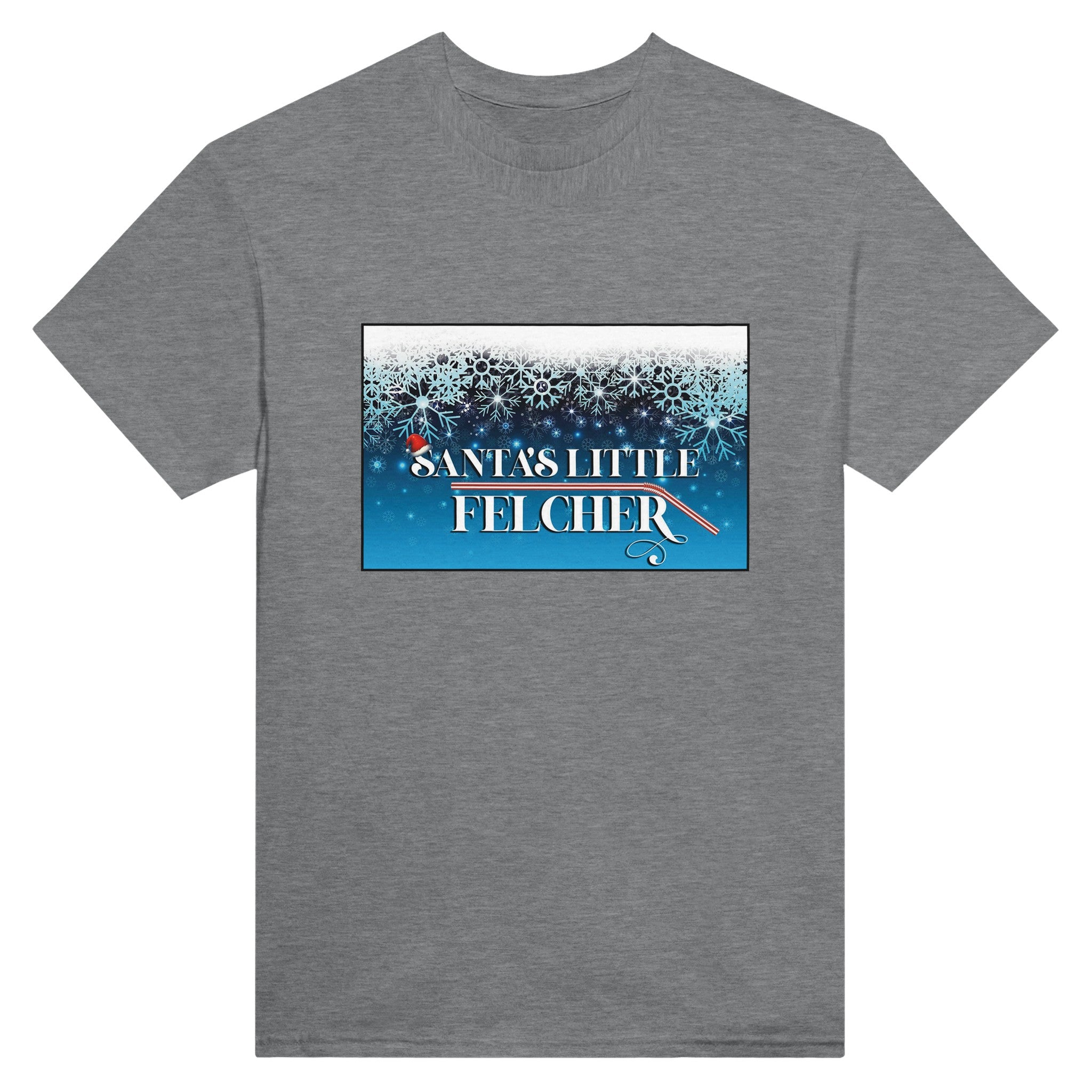 Santa's Little Felcher adult novelty tshirt sex felching sport grey