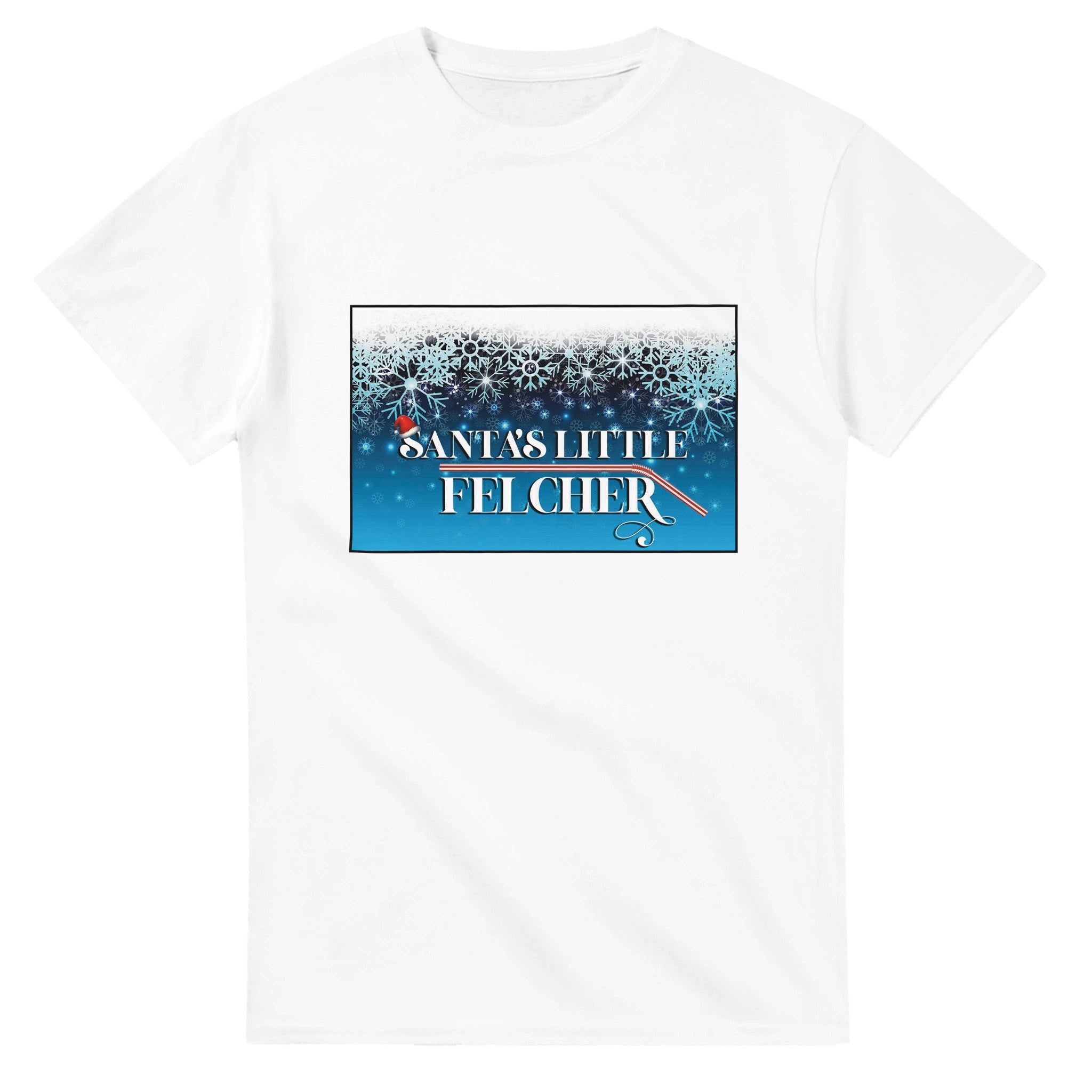 Santa's Little Felcher adult novelty tshirt sex felching white 2