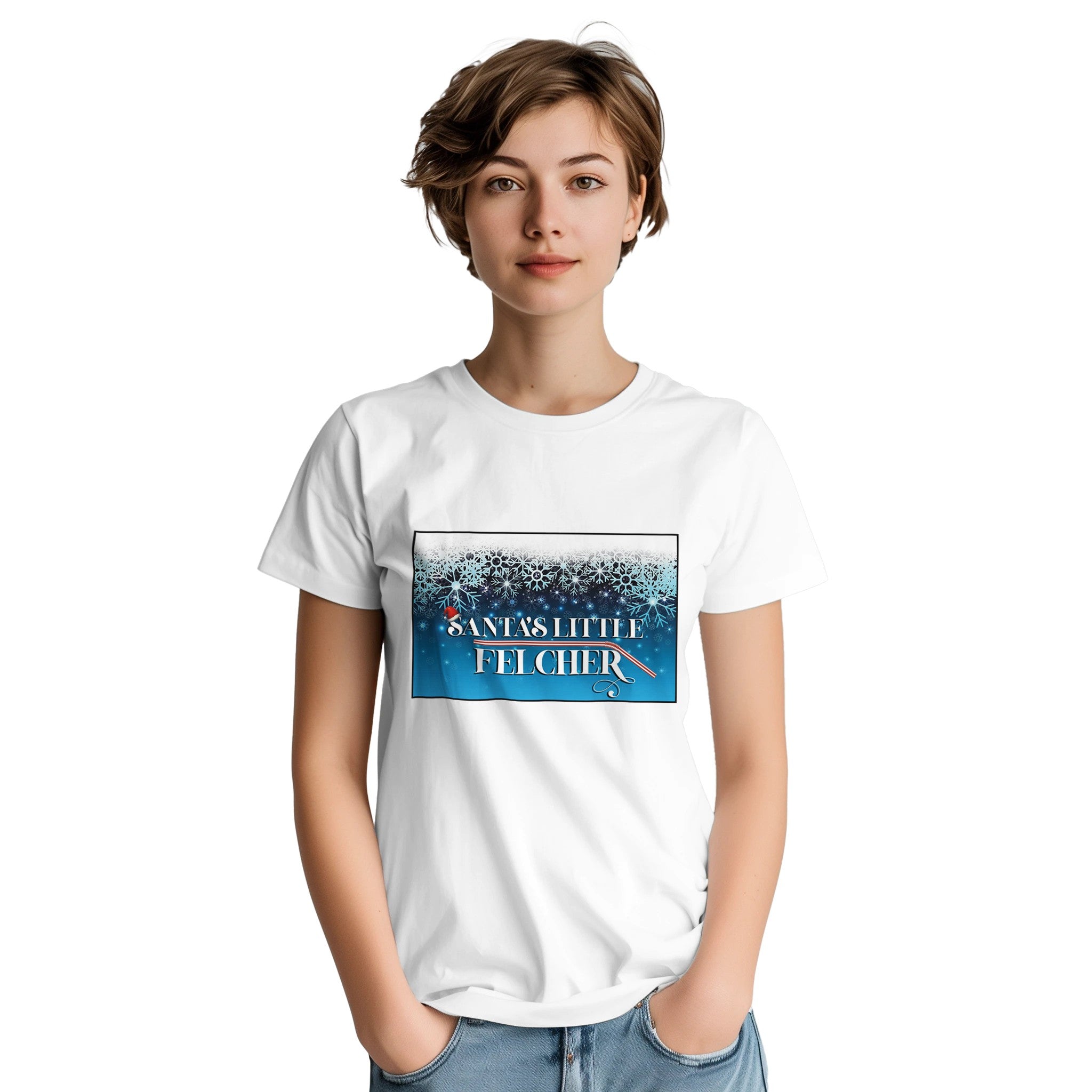 Santa's Little Felcher adult novelty tshirt sex felching white 4
