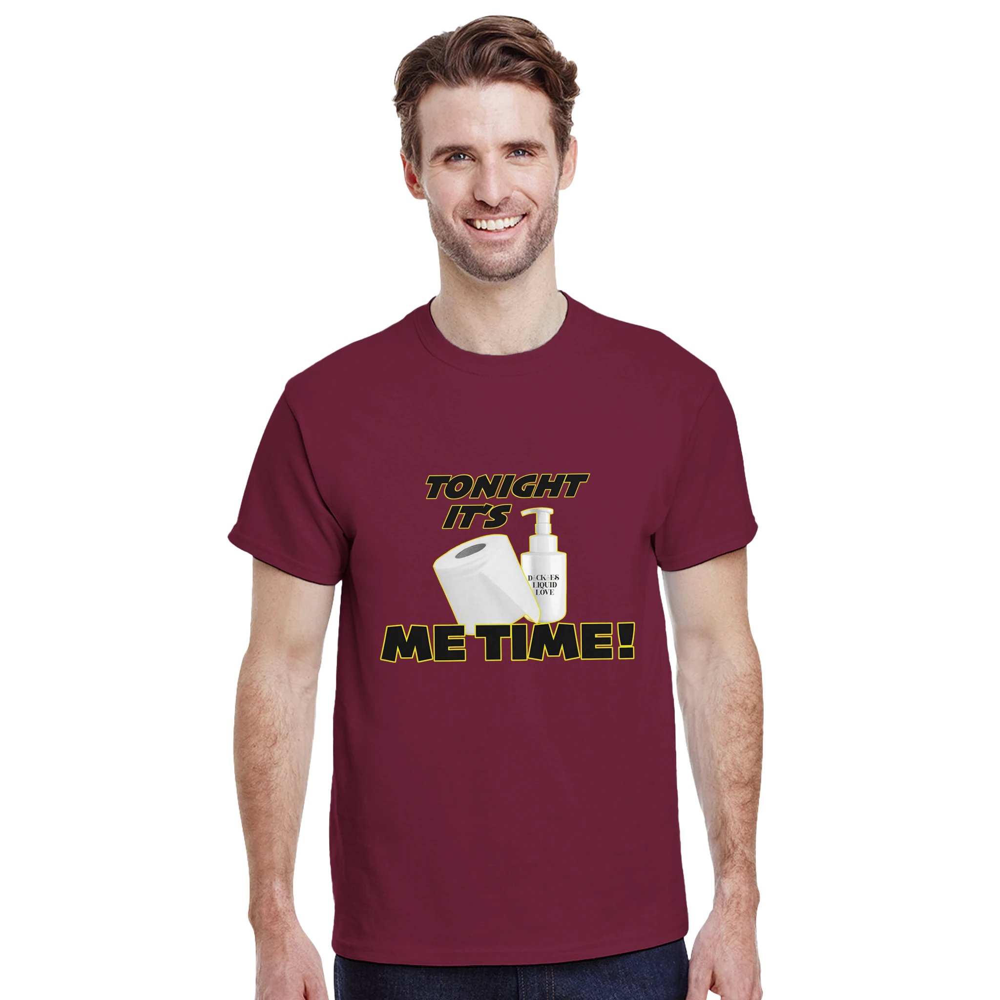 TONIGHT IT'S ME TIME! GUYS EDITION! ADULT NOVELTY TSHIRT BURGUNDY