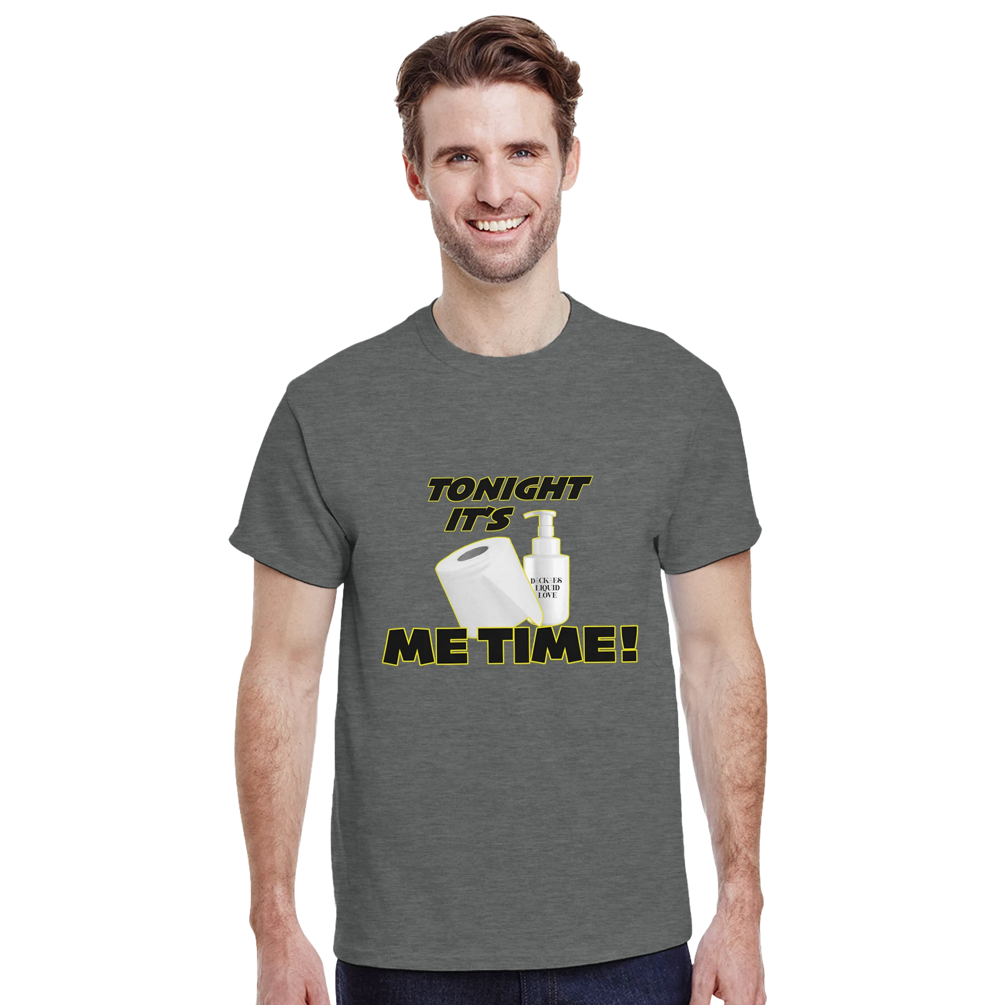 TONIGHT IT'S ME TIME! GUYS EDITION! ADULT NOVELTY TSHIRT GRAPHITE GREY