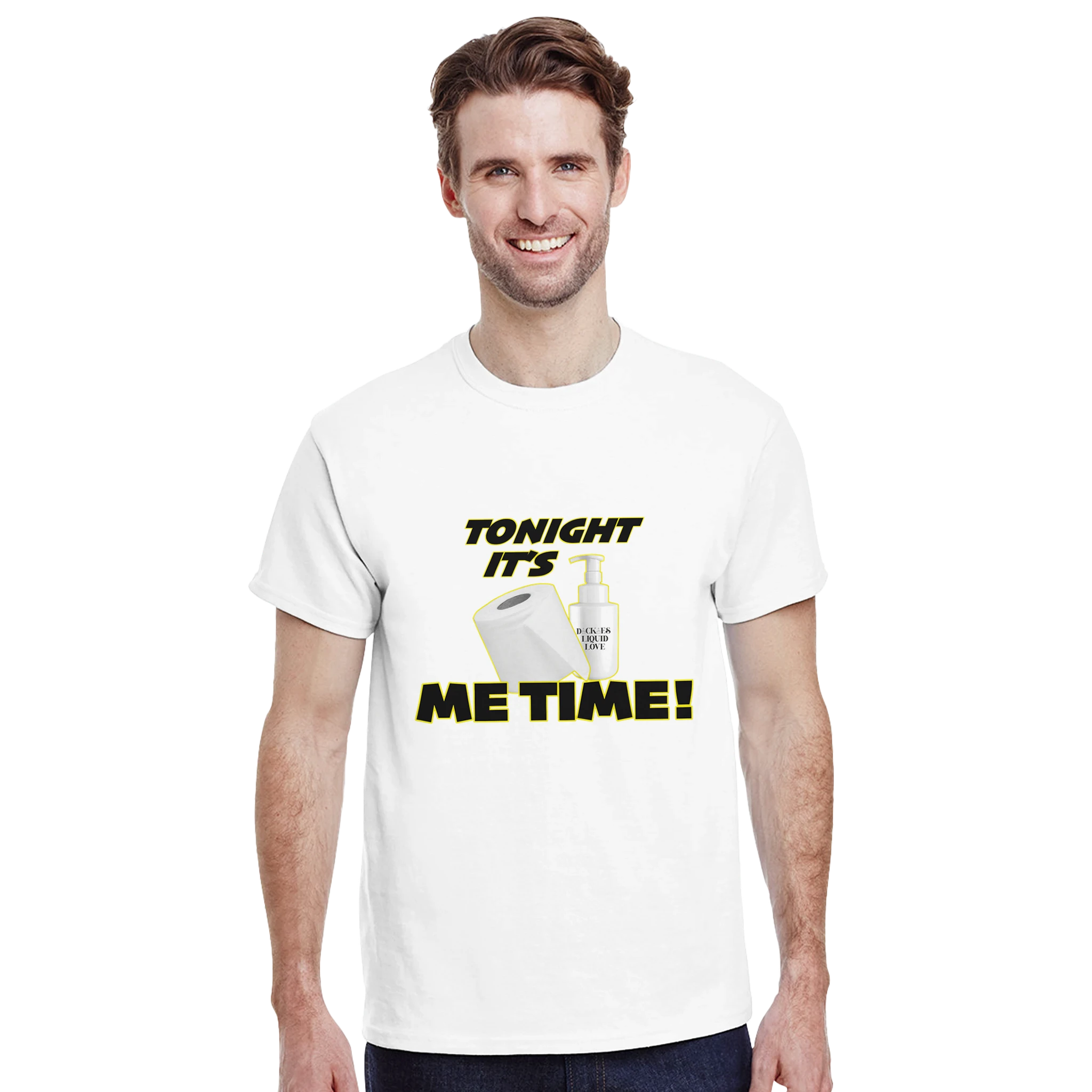 TONIGHT IT'S ME TIME! GUYS EDITION! ADULT NOVELTY TSHIRT WHITE