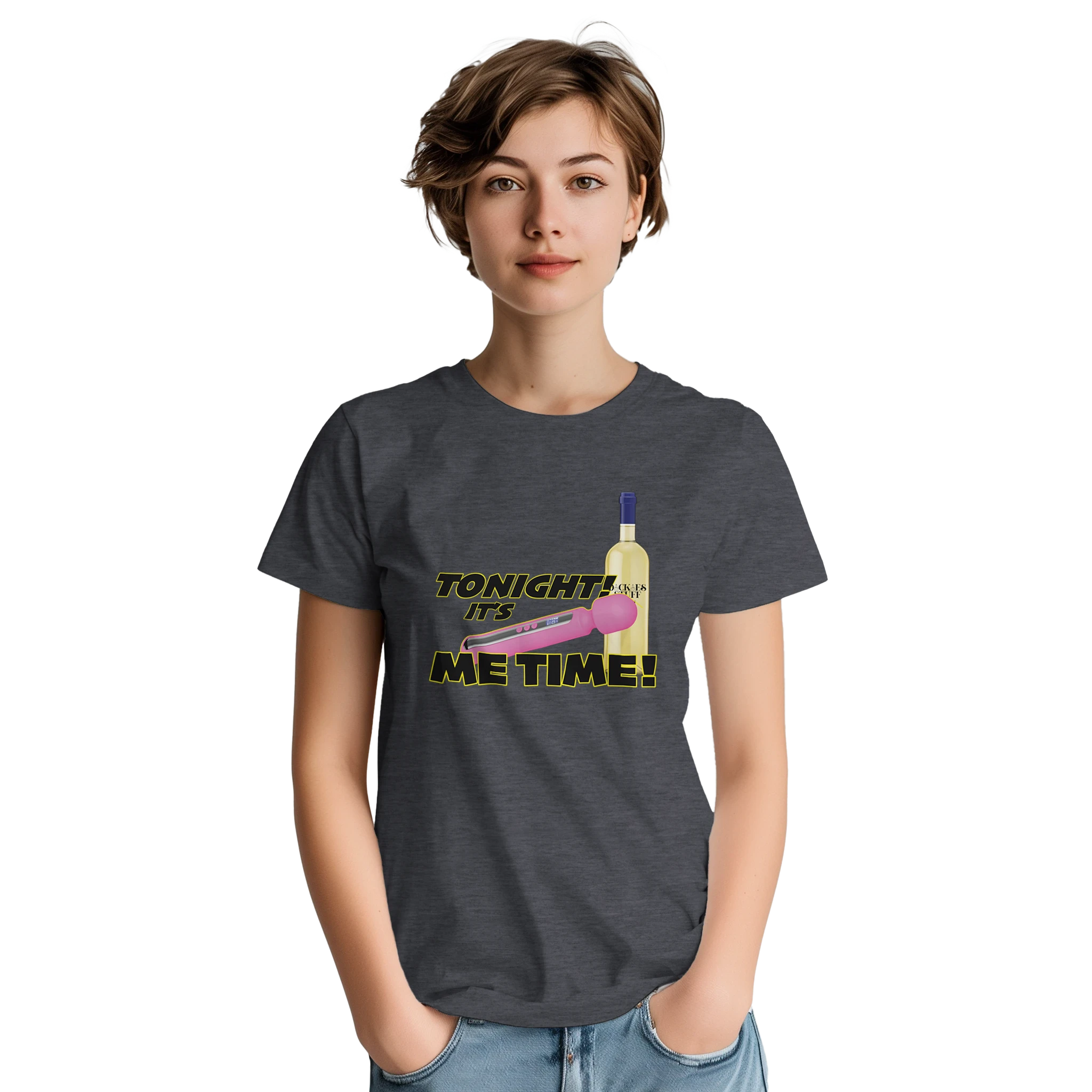 TONIGHT IT'S ME TIME! LADIES EDITIONS NOVELTY ADULT SHIRT GRAPHITE GREY