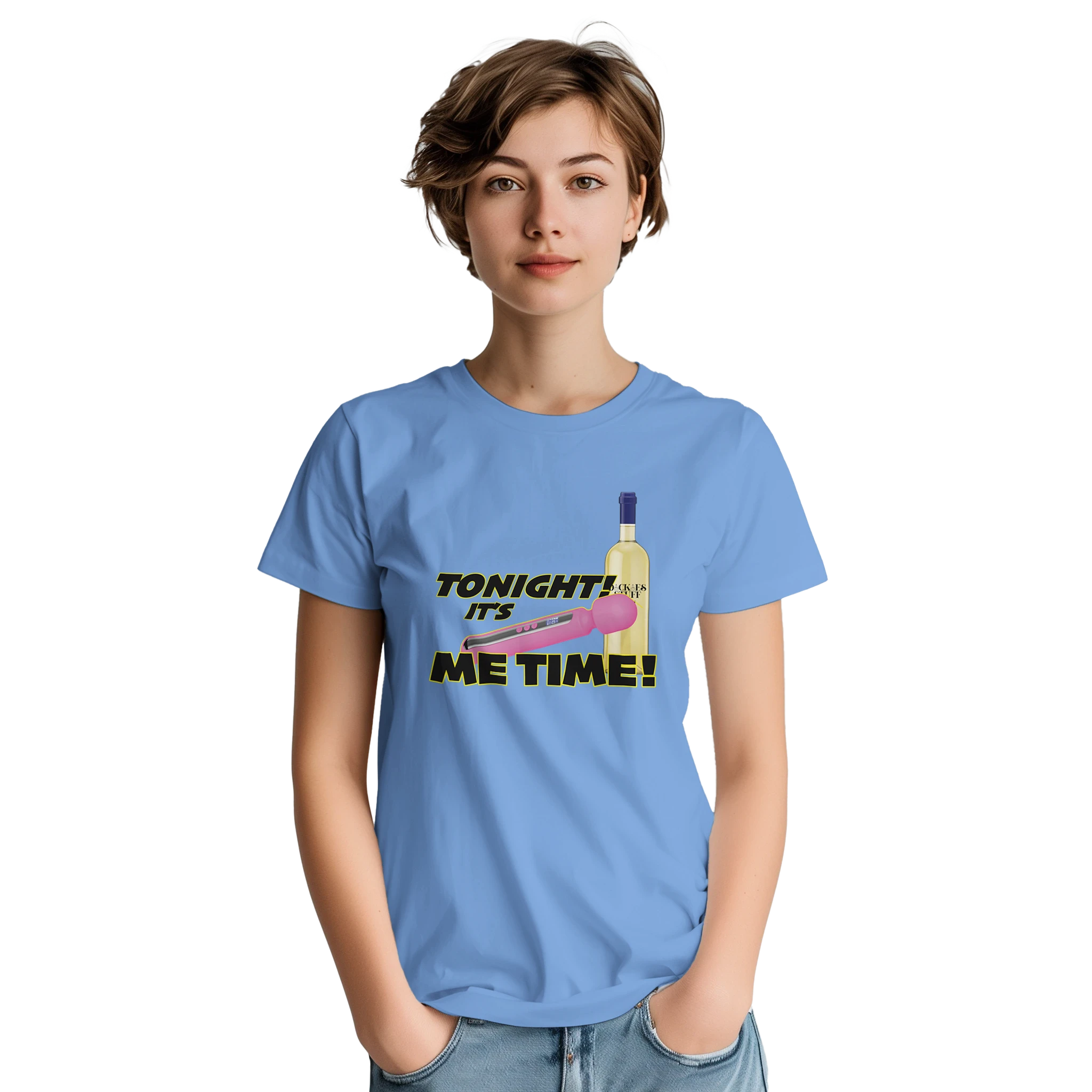 TONIGHT IT'S ME TIME! LADIES EDITIONS NOVELTY ADULT SHIRT LIGHT BLUE