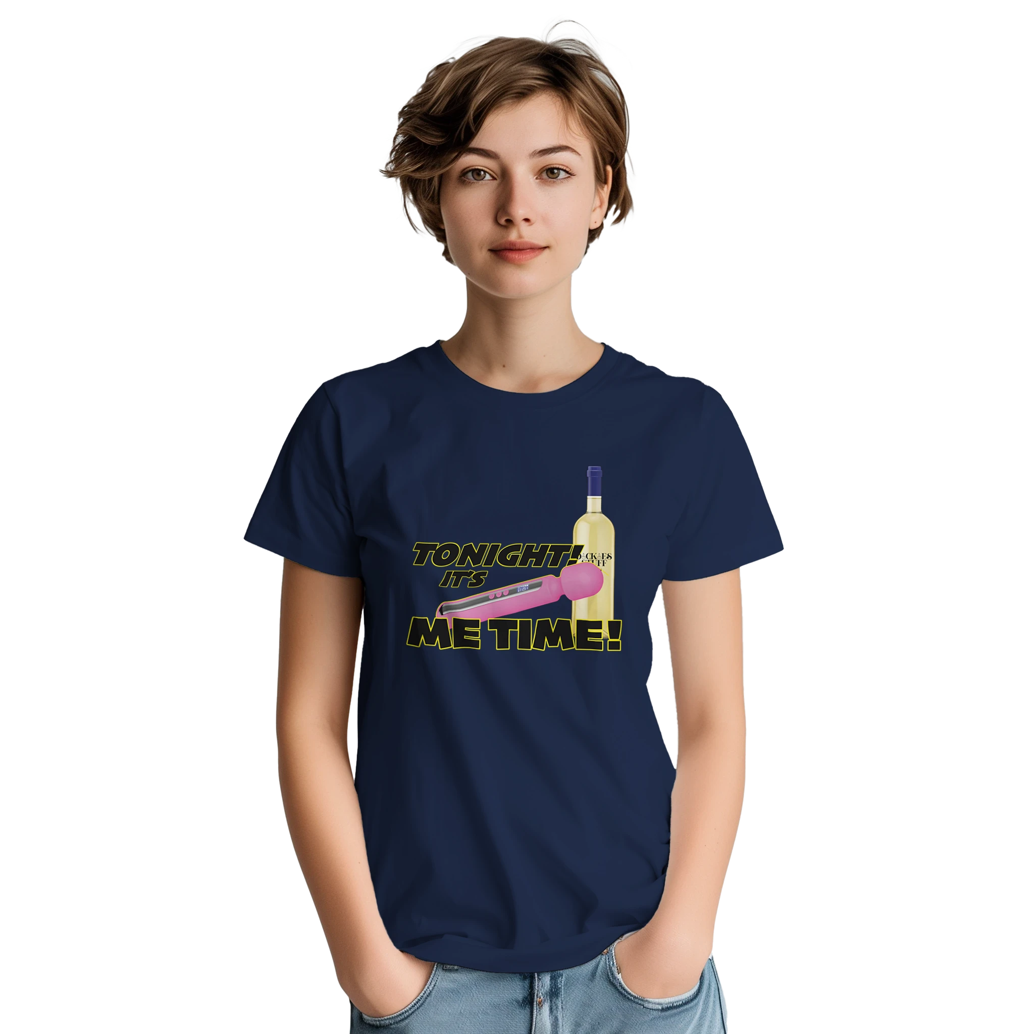 TONIGHT IT'S ME TIME! LADIES EDITIONS NOVELTY ADULT SHIRT NAVY BLUE