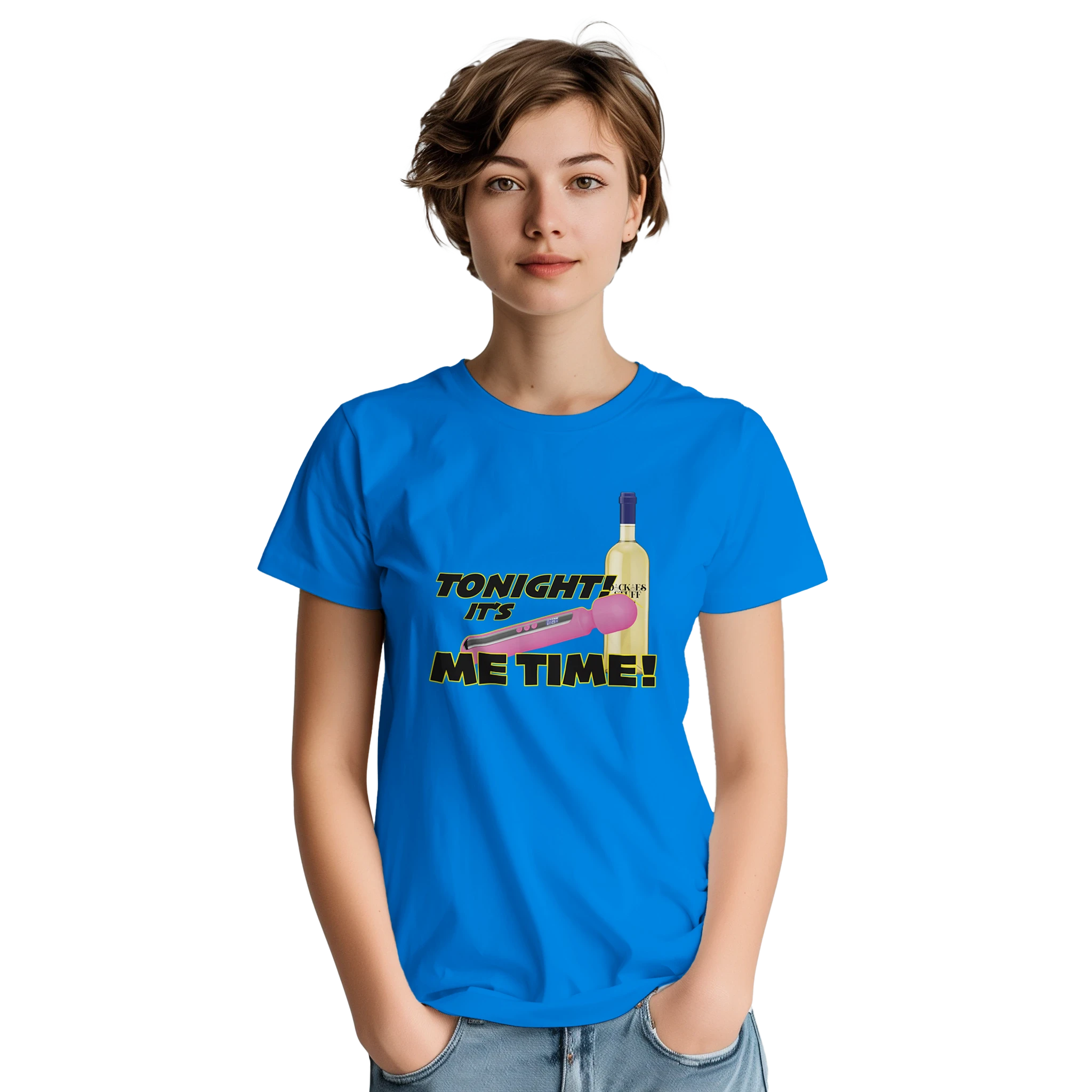 TONIGHT IT'S ME TIME! LADIES EDITIONS NOVELTY ADULT SHIRT ROYAL BLUE