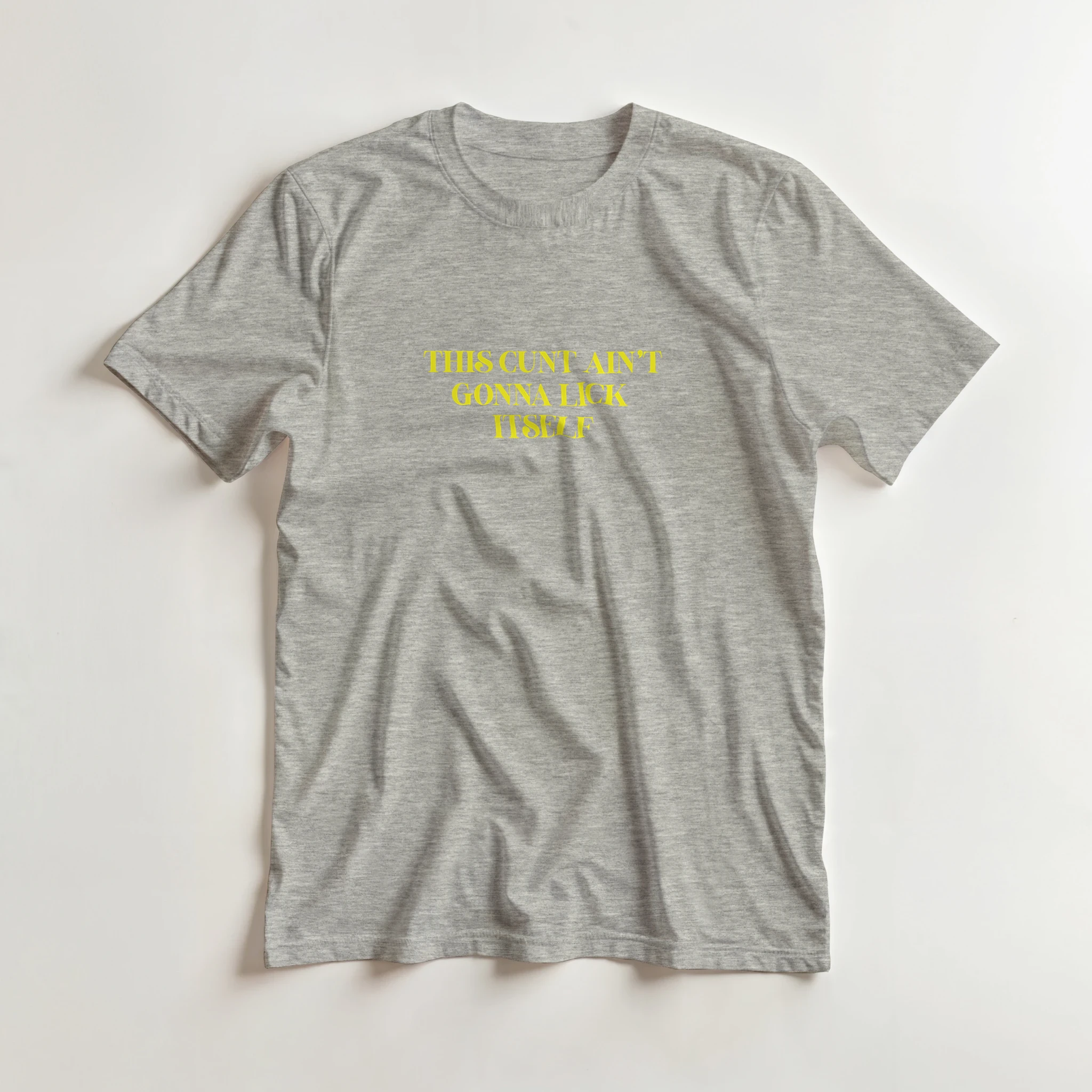This cunt ain't gonna lick itself adult novelty tshirt sex ash grey