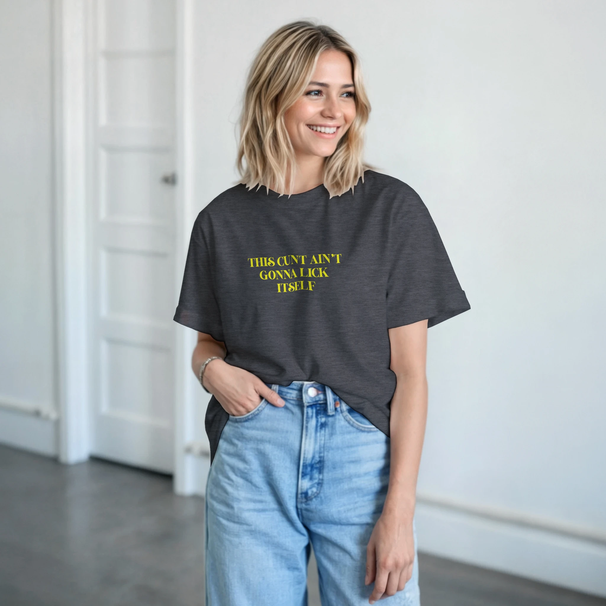 This cunt ain't gonna lick itself adult novelty tshirt sex graphite heather