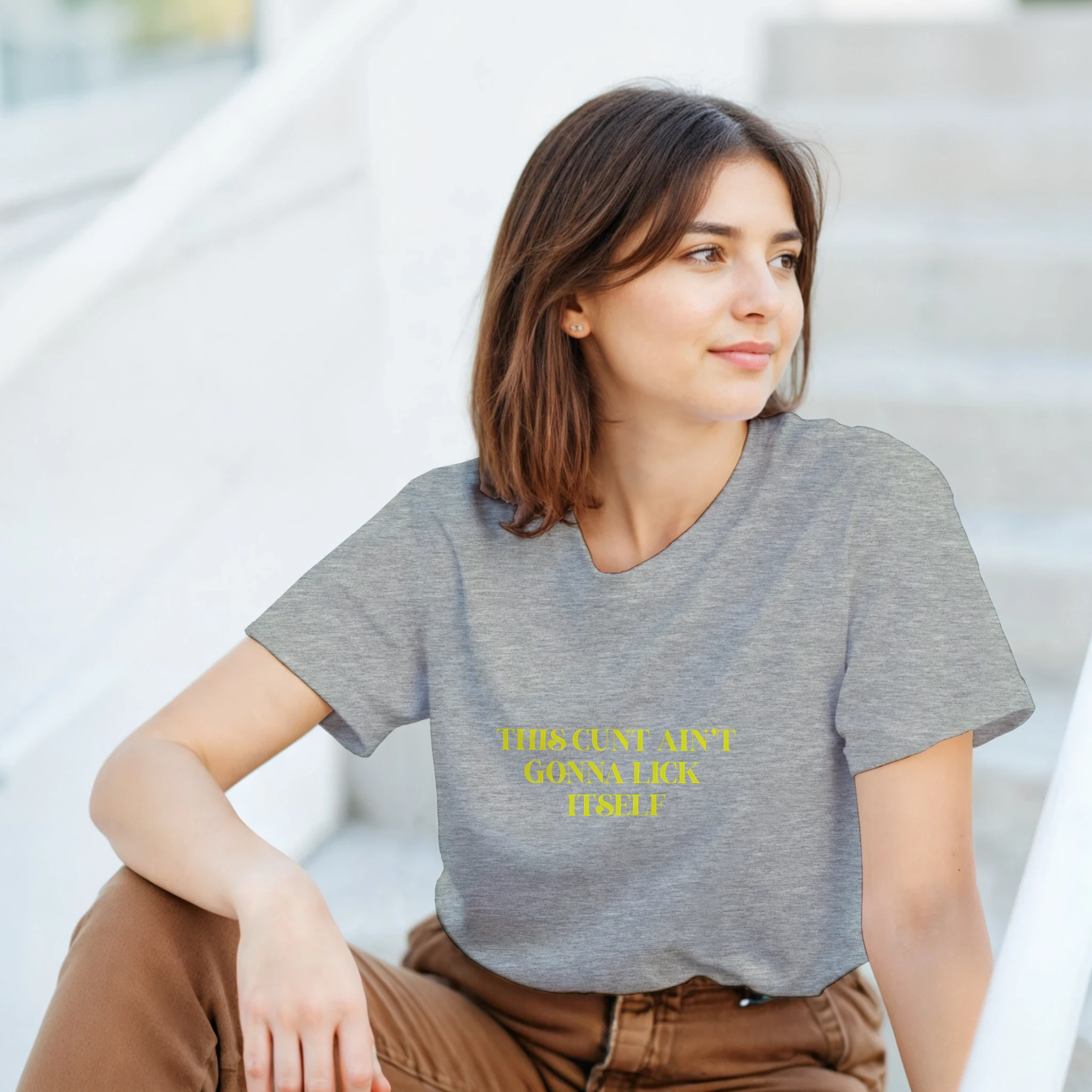 This cunt ain't gonna lick itself adult novelty tshirt sex sport grey