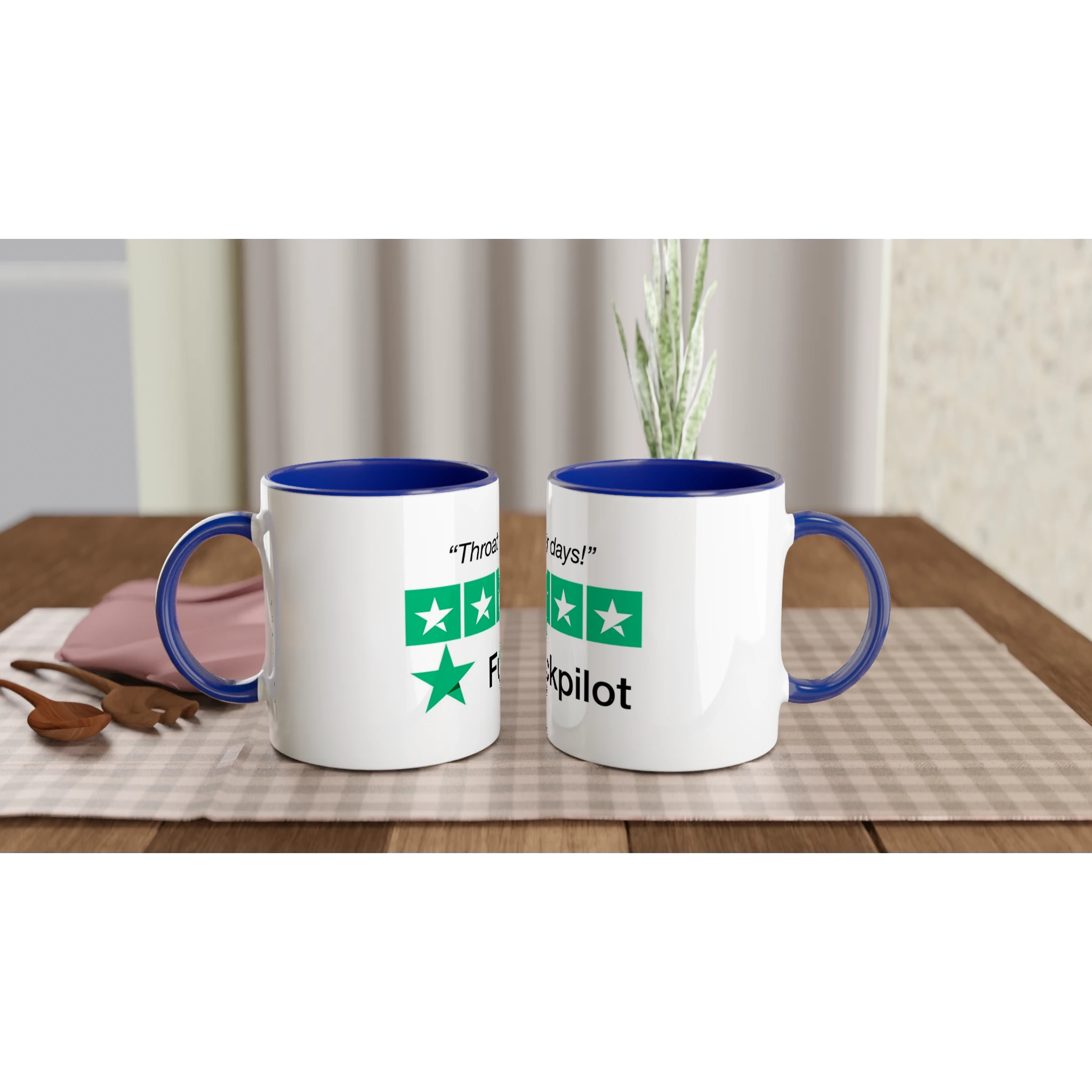 Throat for Days! adult novelty tea coffee cup blue