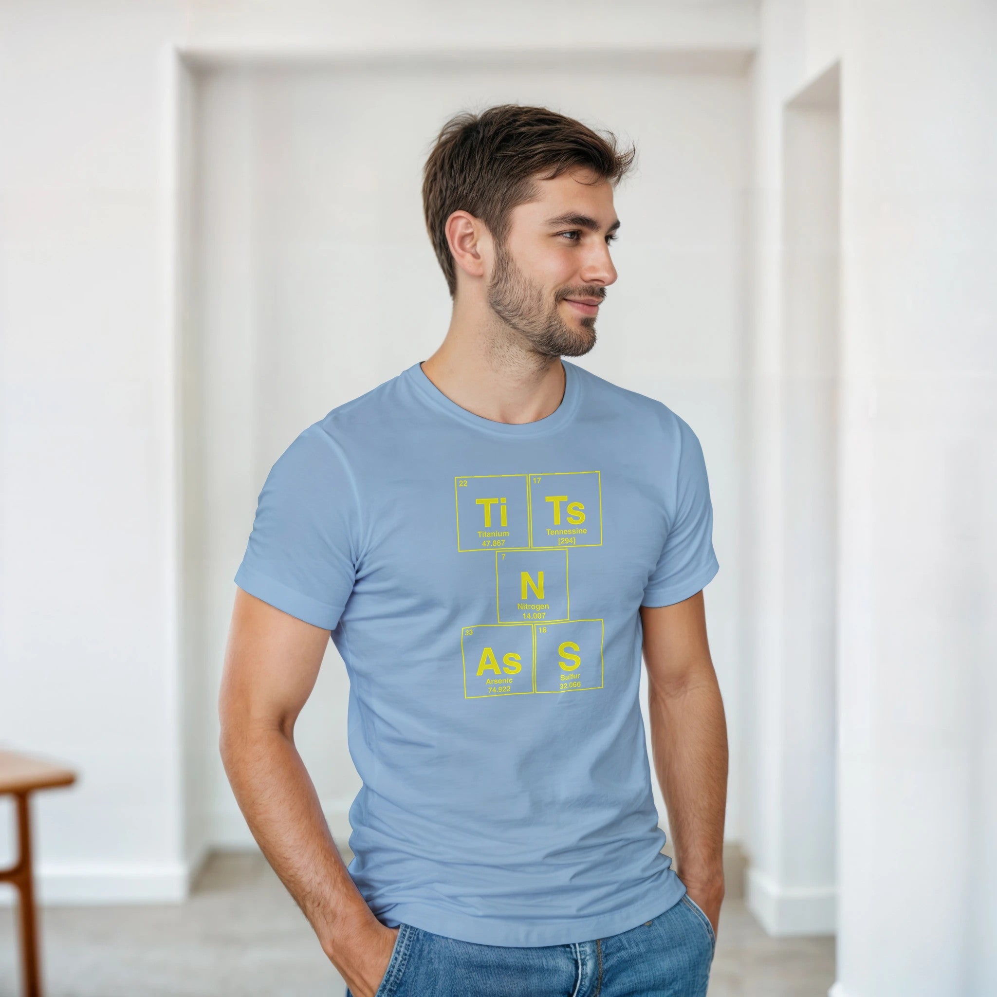 TiTs N AsS periodic table adult novelty tshirt sex light blue 2