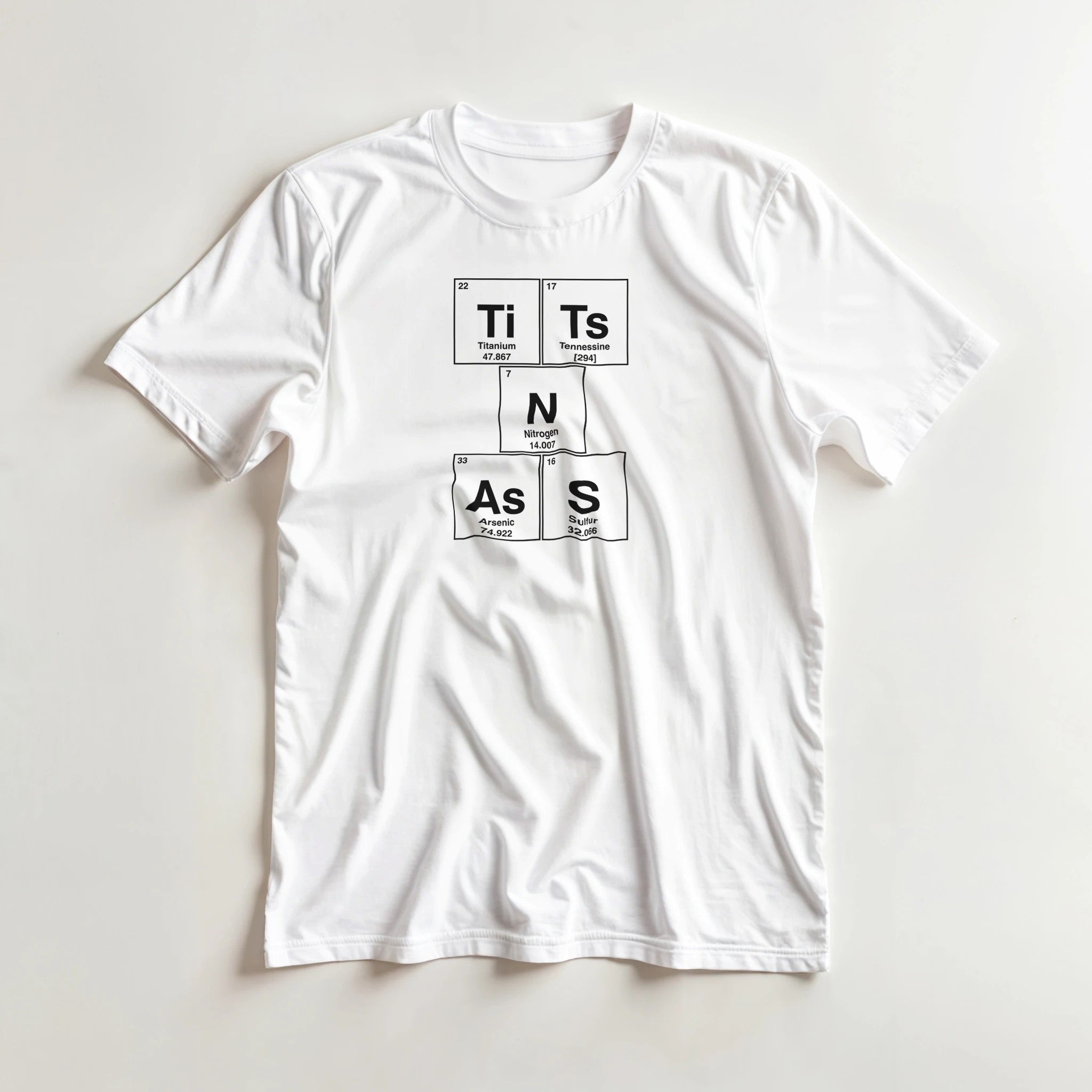 TiTs N AsS periodic table adult novelty tshirt sex white