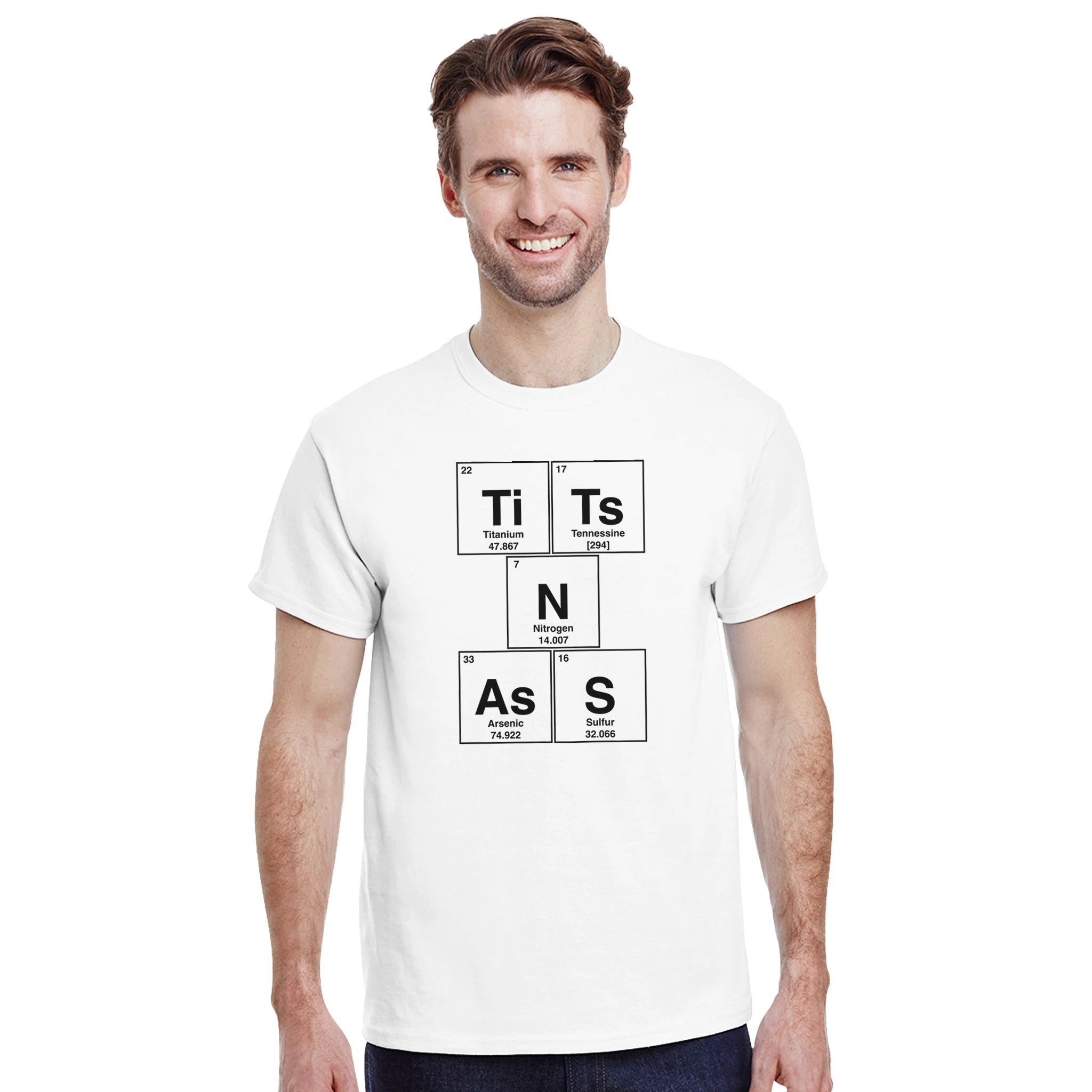 TiTs N AsS periodic table adult novelty tshirt sex white 3