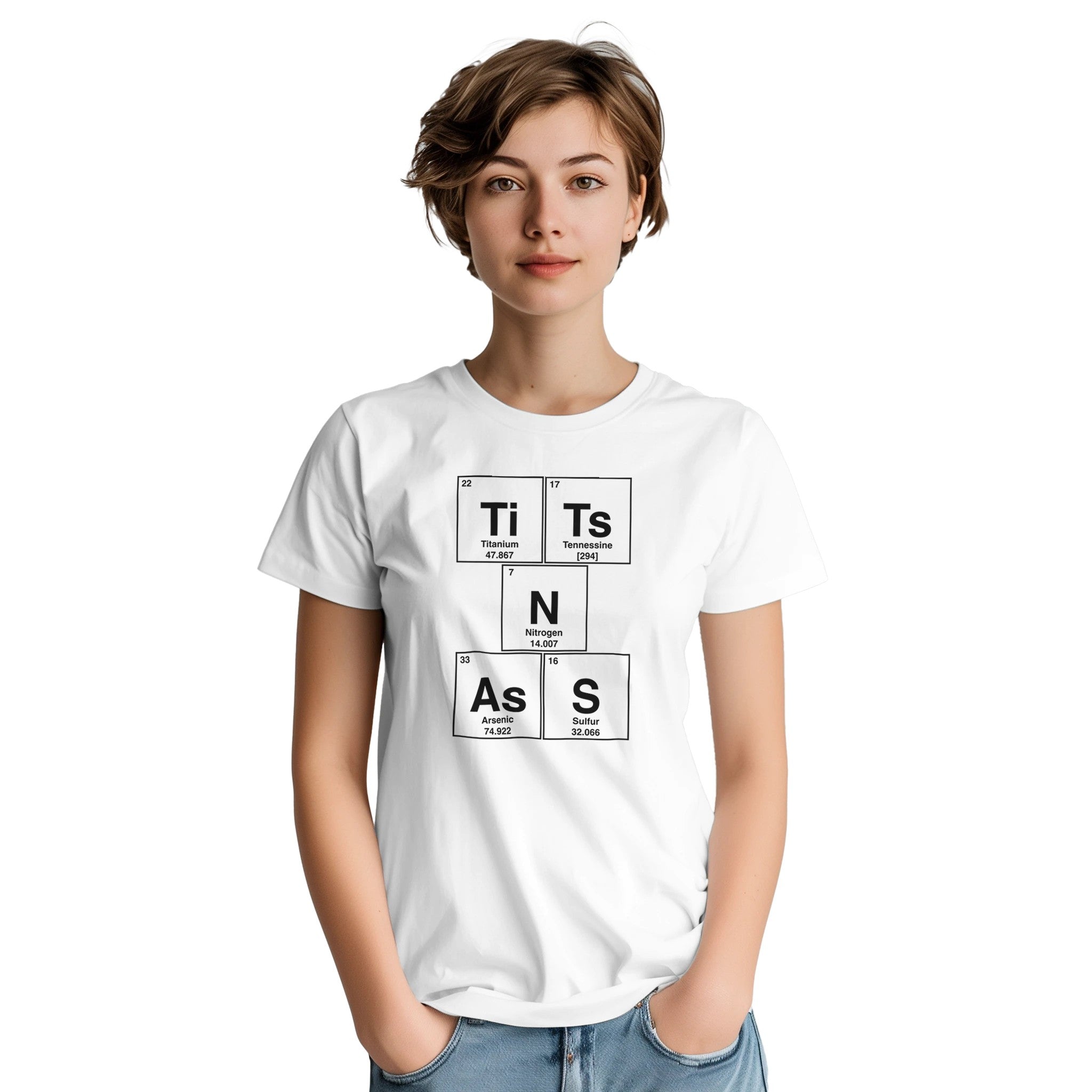 TiTs N AsS periodic table adult novelty tshirt sex white 7