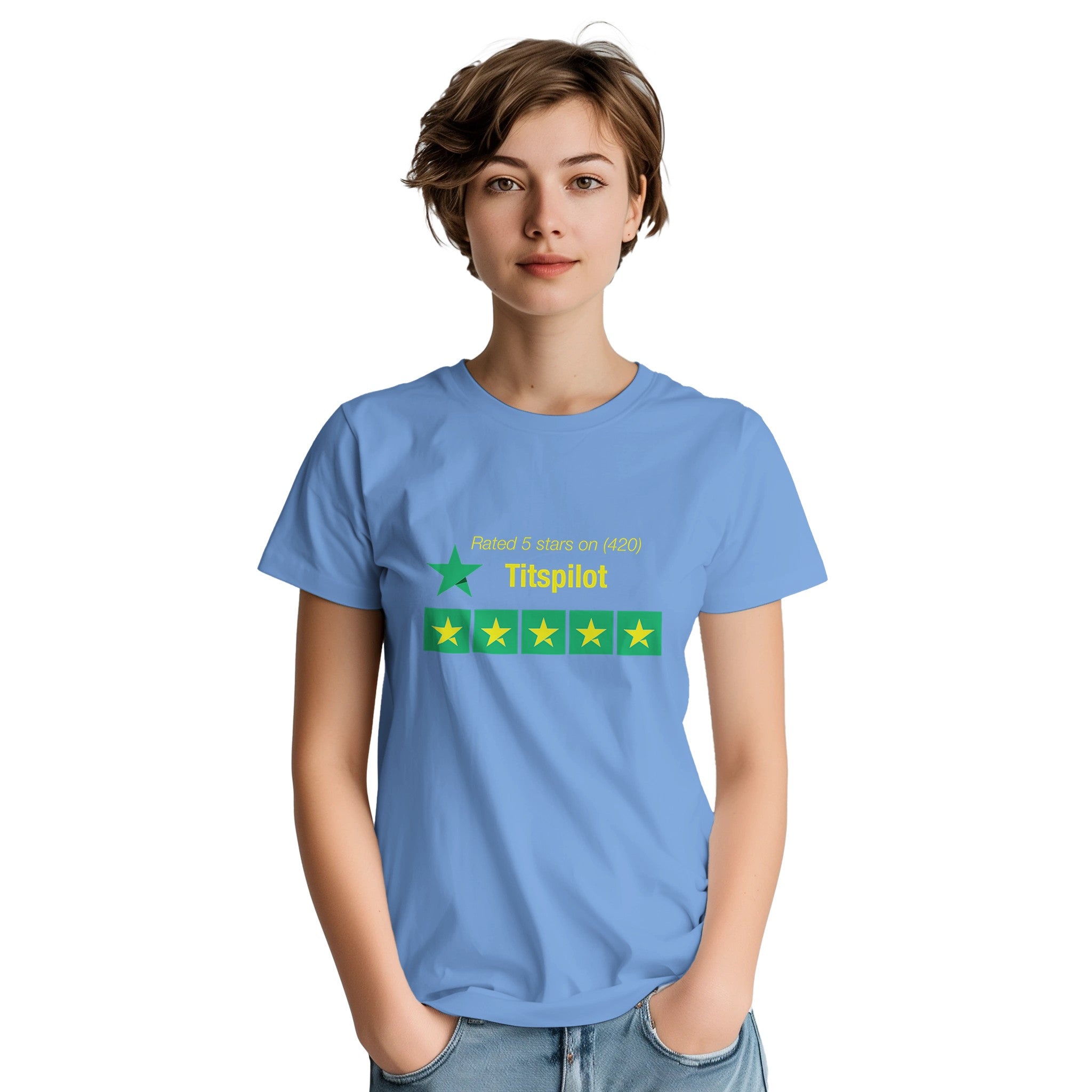 Titspilot rated 5 stars 420 Edition! adult novelty tshirt review light blue 5