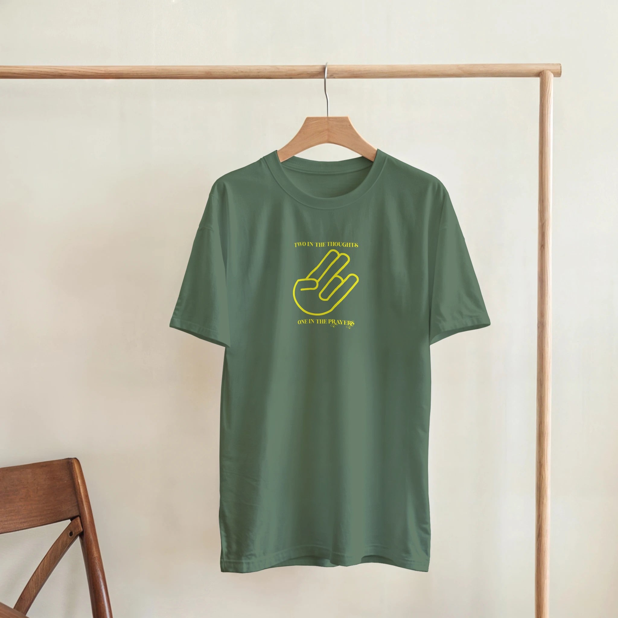 Two in the Thoughts One in the Prayers military green 5