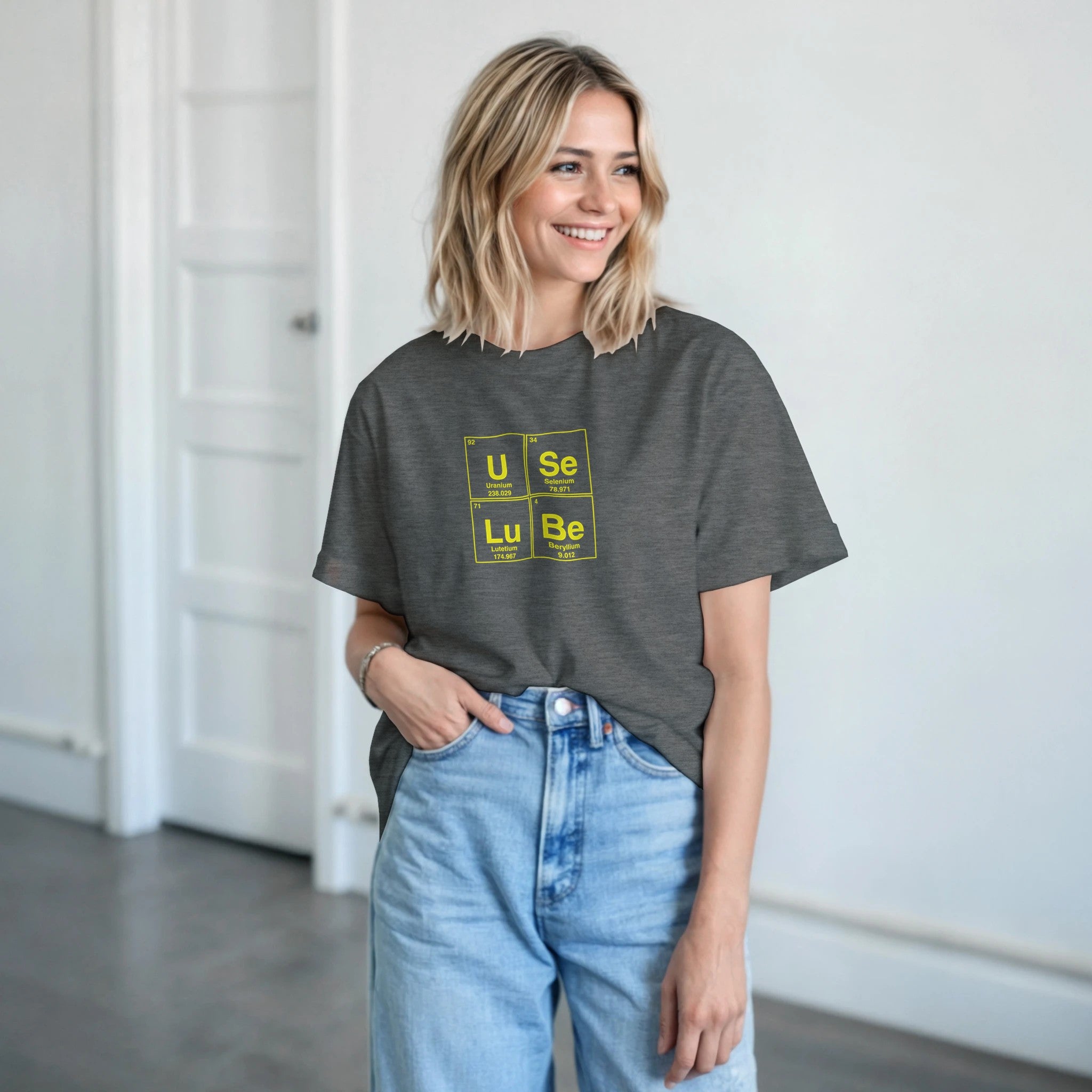 USe LuBe periodic table aduly novelty tshirt anal sex dark grey