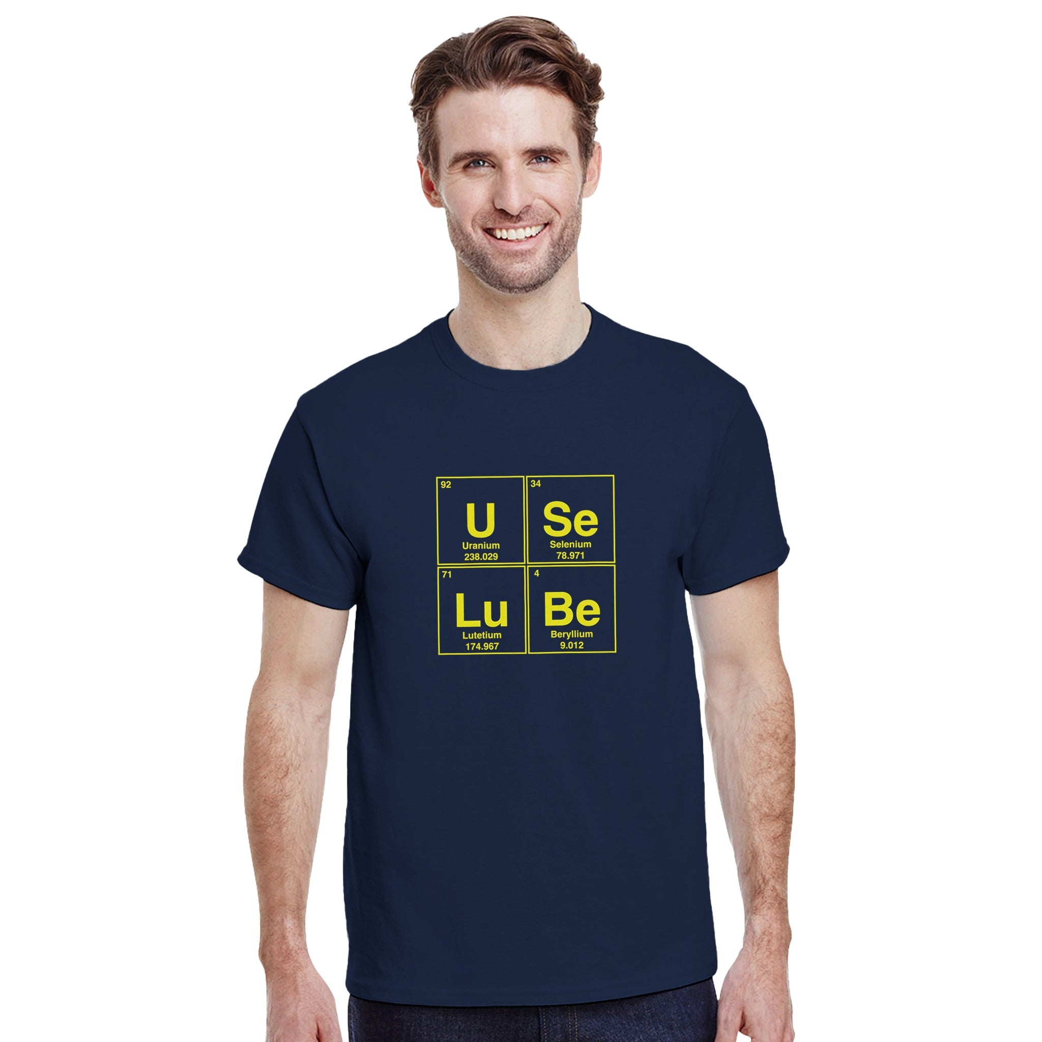 USe LuBe periodic table aduly novelty tshirt anal sex navy blue 3