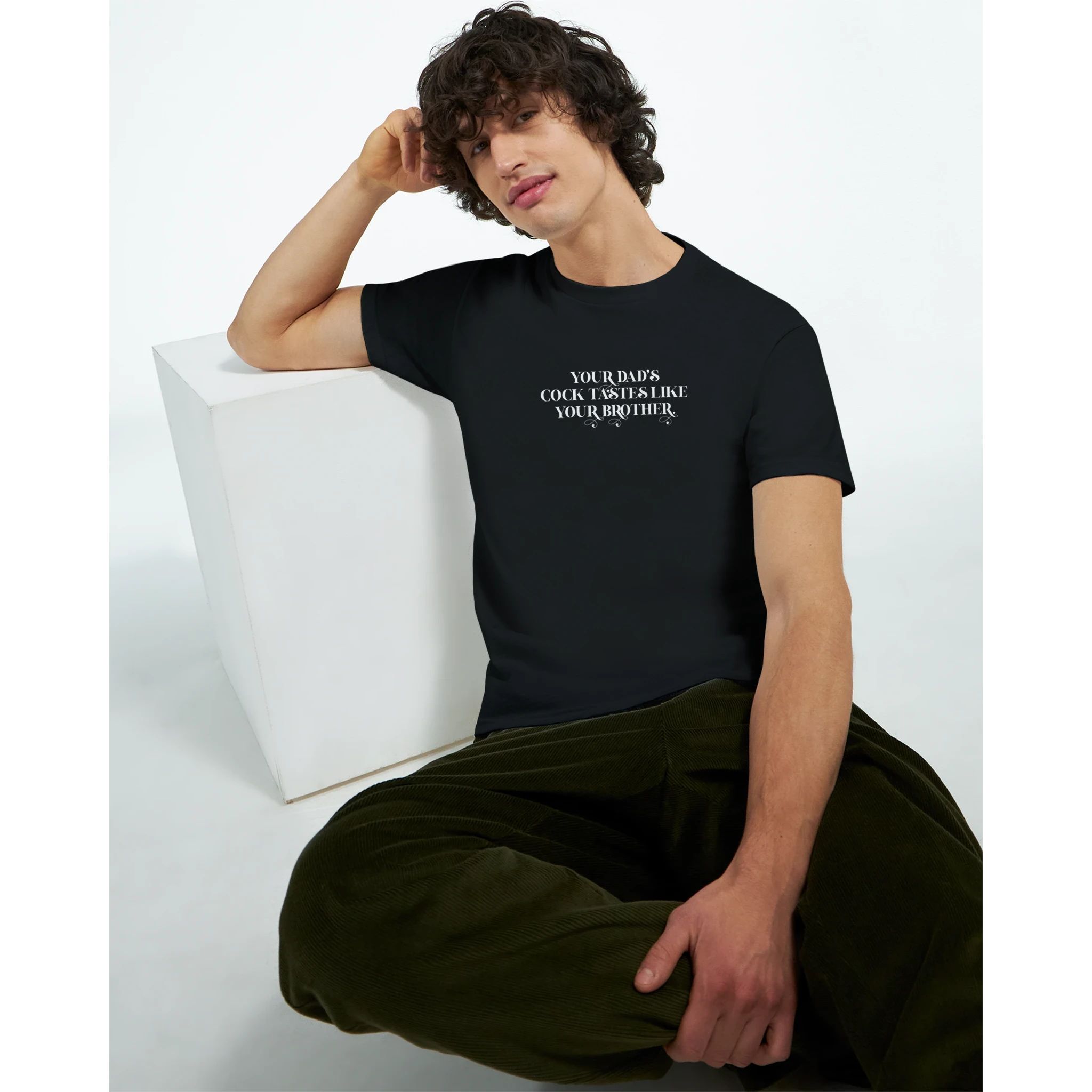 Your dads cock tastes like your brother adult novelty tshirt sex black