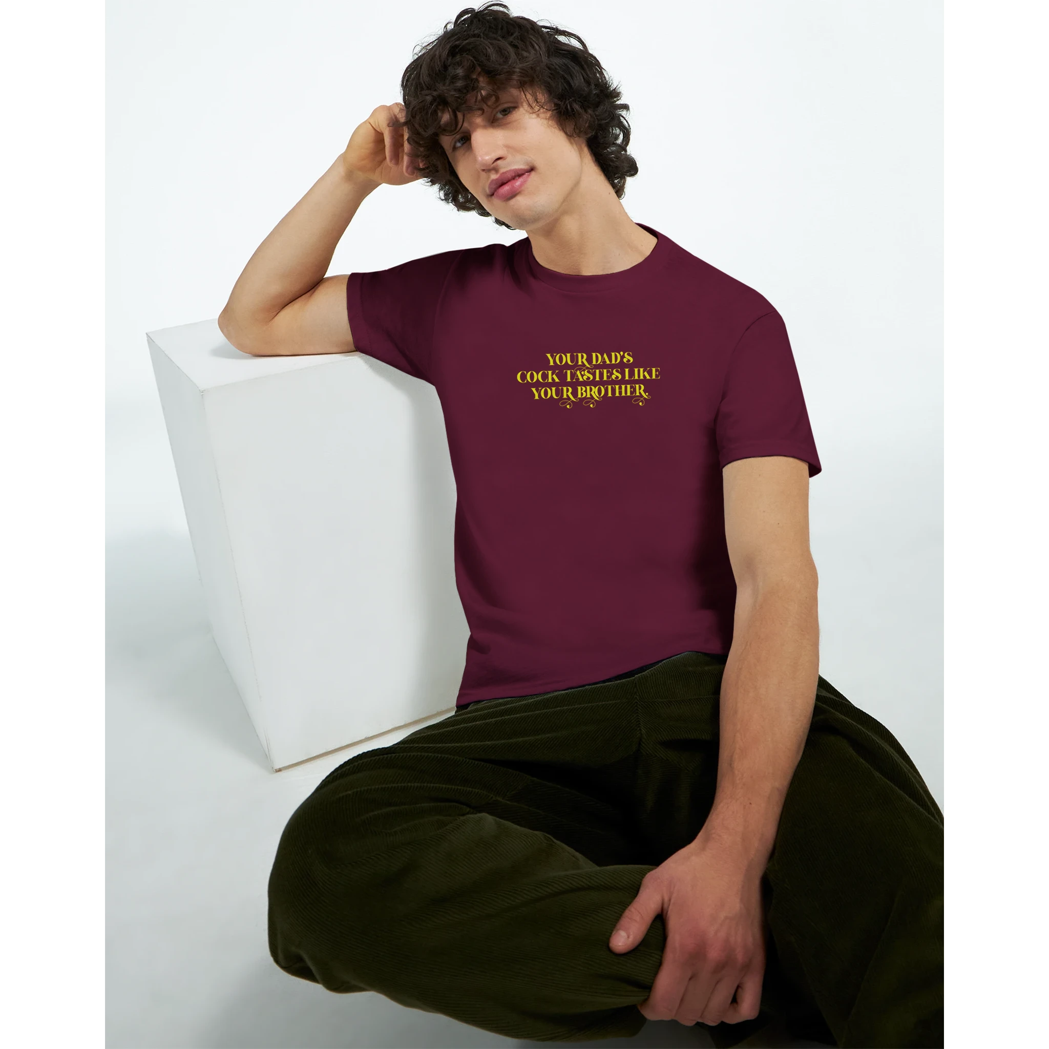 Your dads cock tastes like your brother adult novelty tshirt sex burgundy 2
