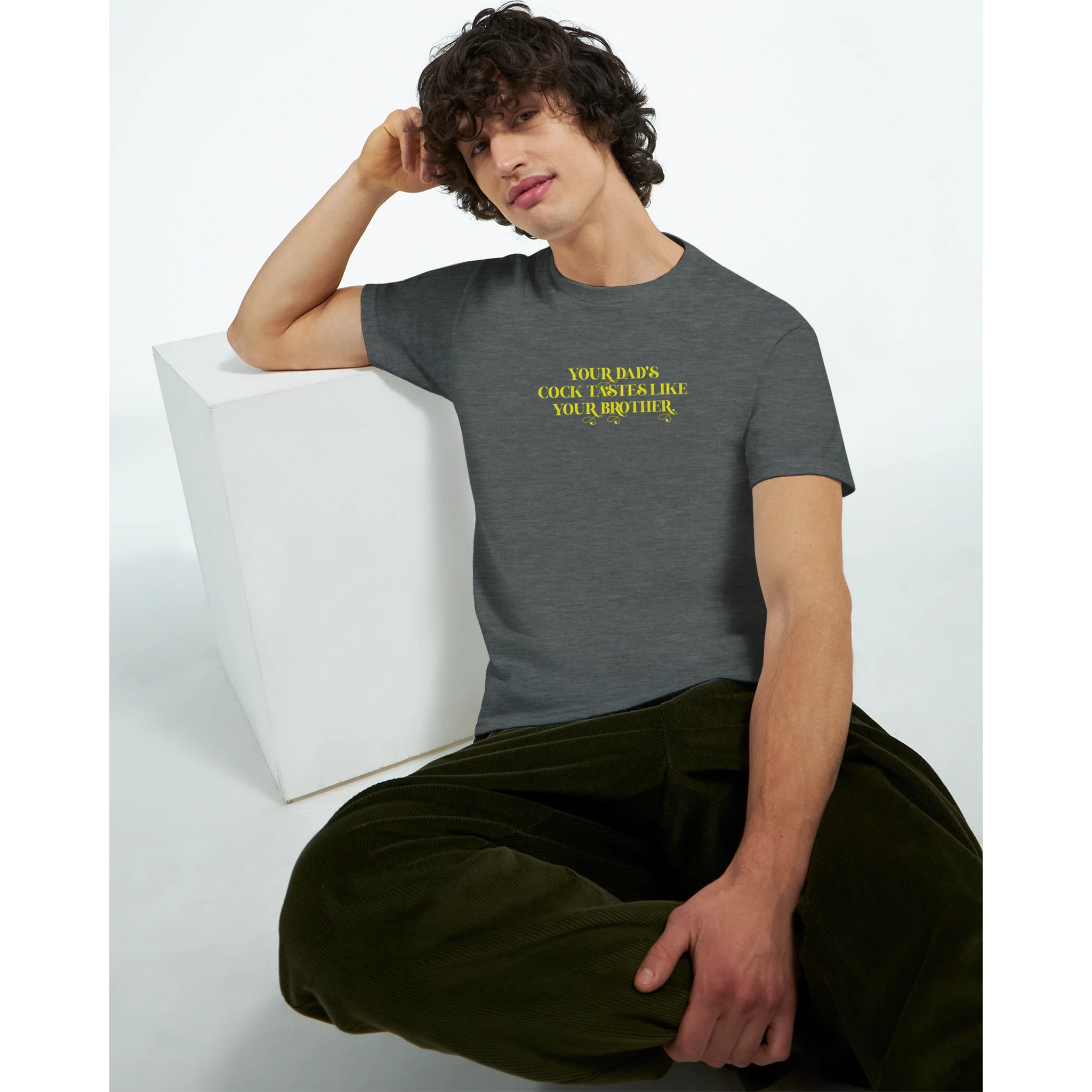 Your dads cock tastes like your brother adult novelty tshirt sex dark grey